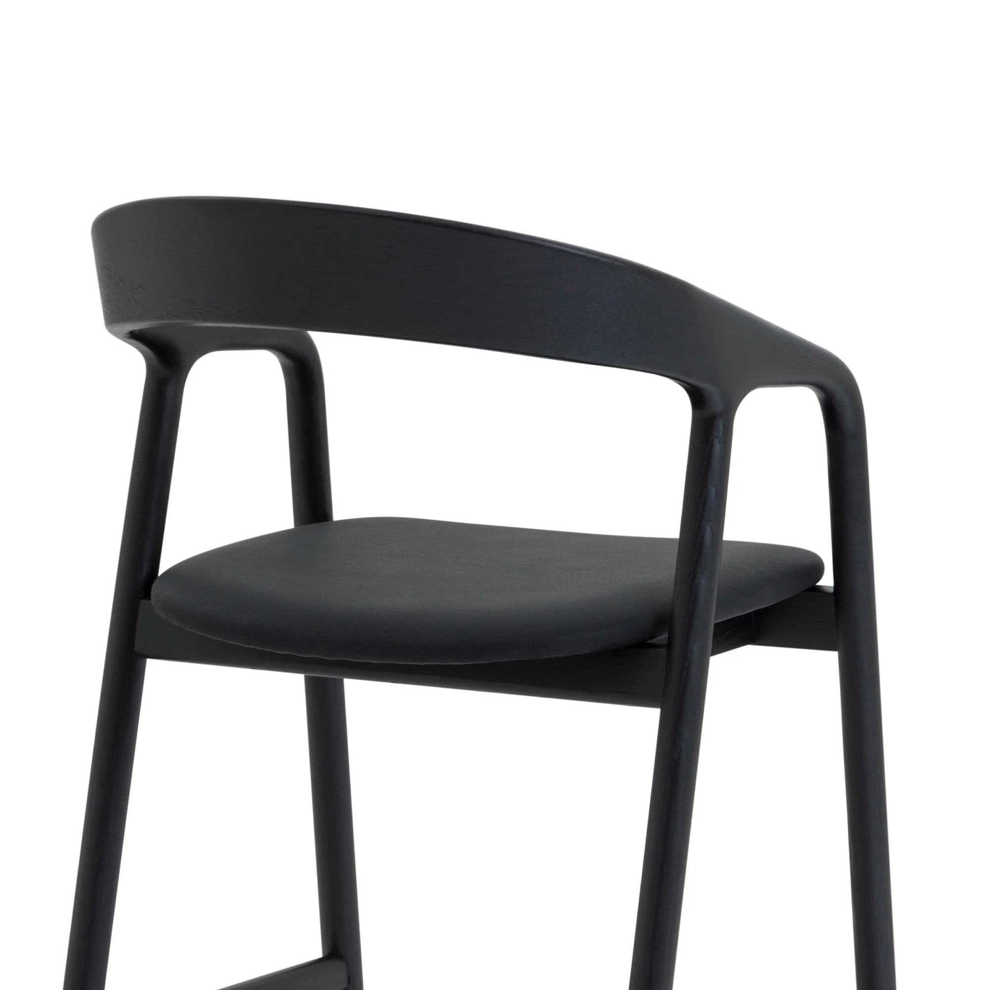 Apache Black Oak Wood and Faux Leather Bar Stool By Armen Living - Image 7