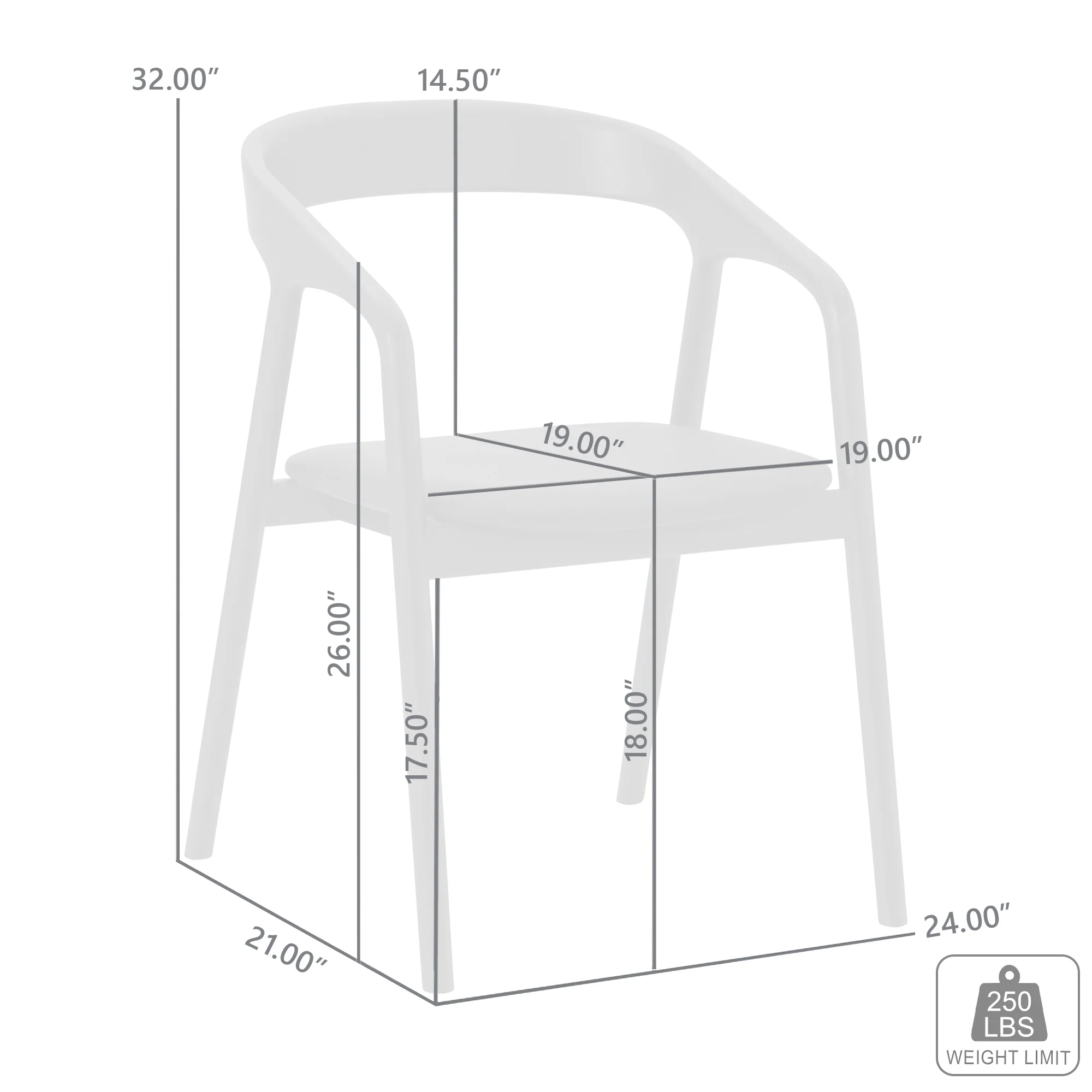 Apache Black Oak Wood and Faux Leather Dining Chair By Armen Living - Image 10