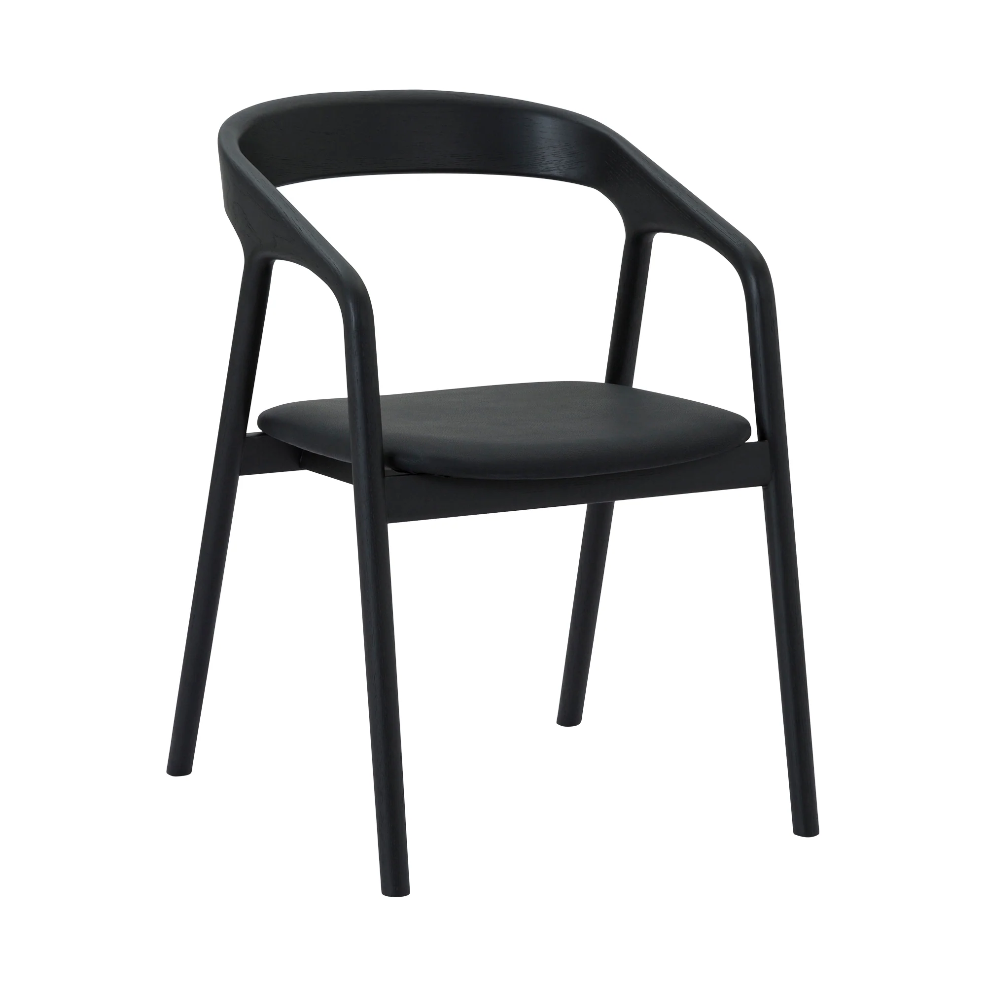 Apache Black Oak Wood and Faux Leather Dining Chair By Armen Living - Image 3