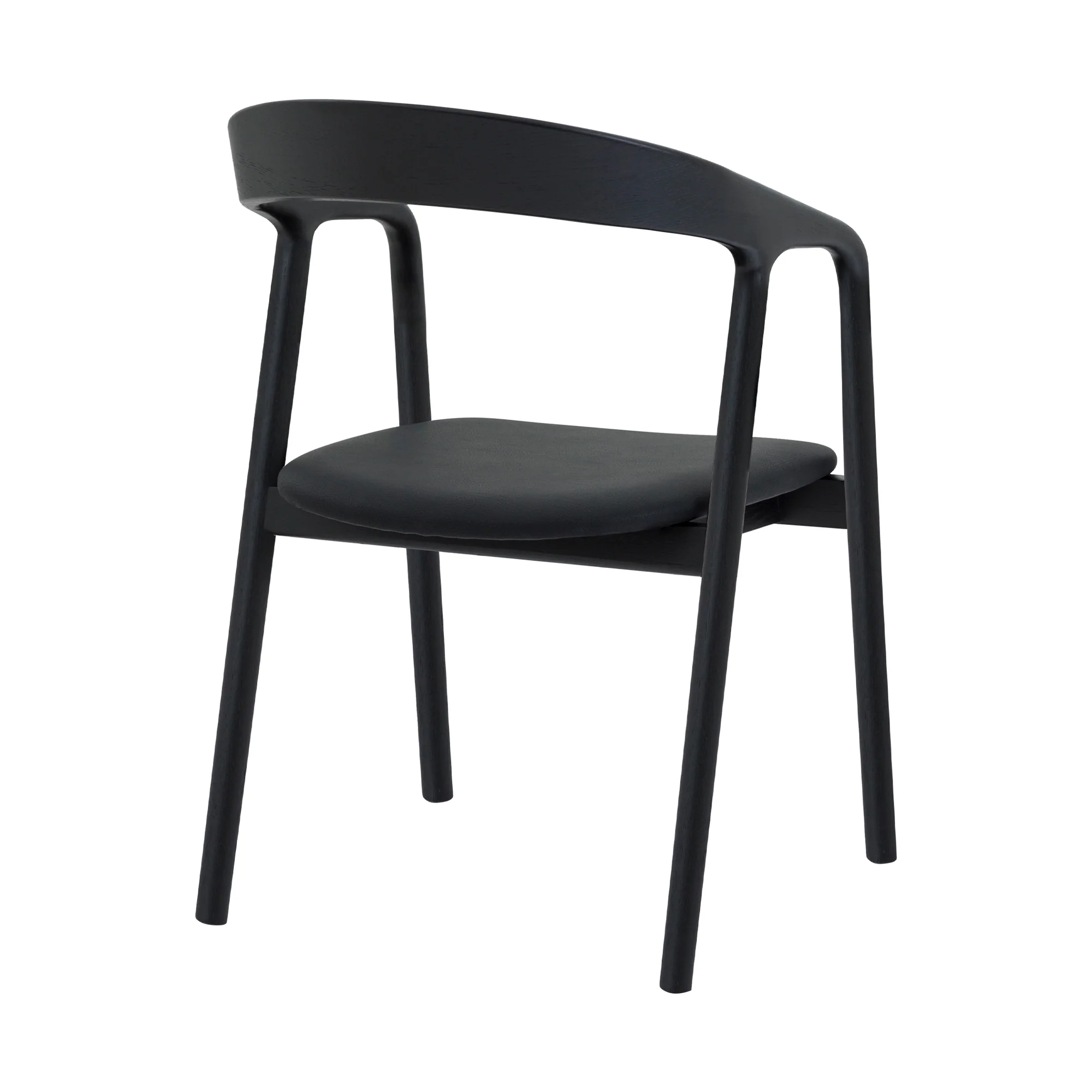 Apache Black Oak Wood and Faux Leather Dining Chair By Armen Living - Image 6