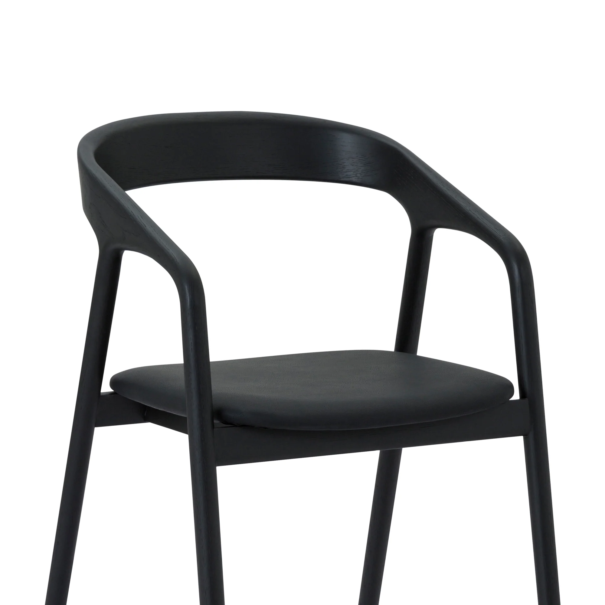 Apache Black Oak Wood and Faux Leather Dining Chair By Armen Living - Image 7