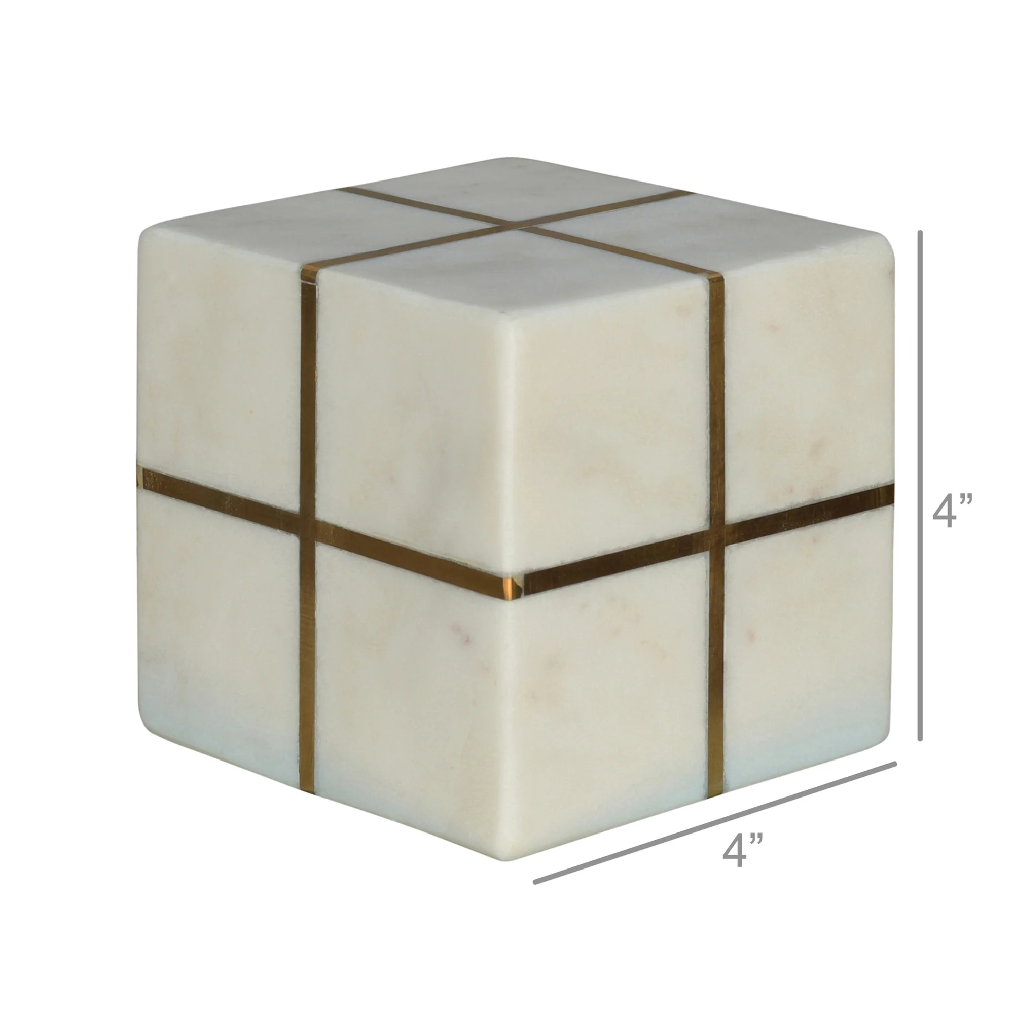 Aperture Cube, Brass & Marble Set Of 3 By HomArt - Image 4
