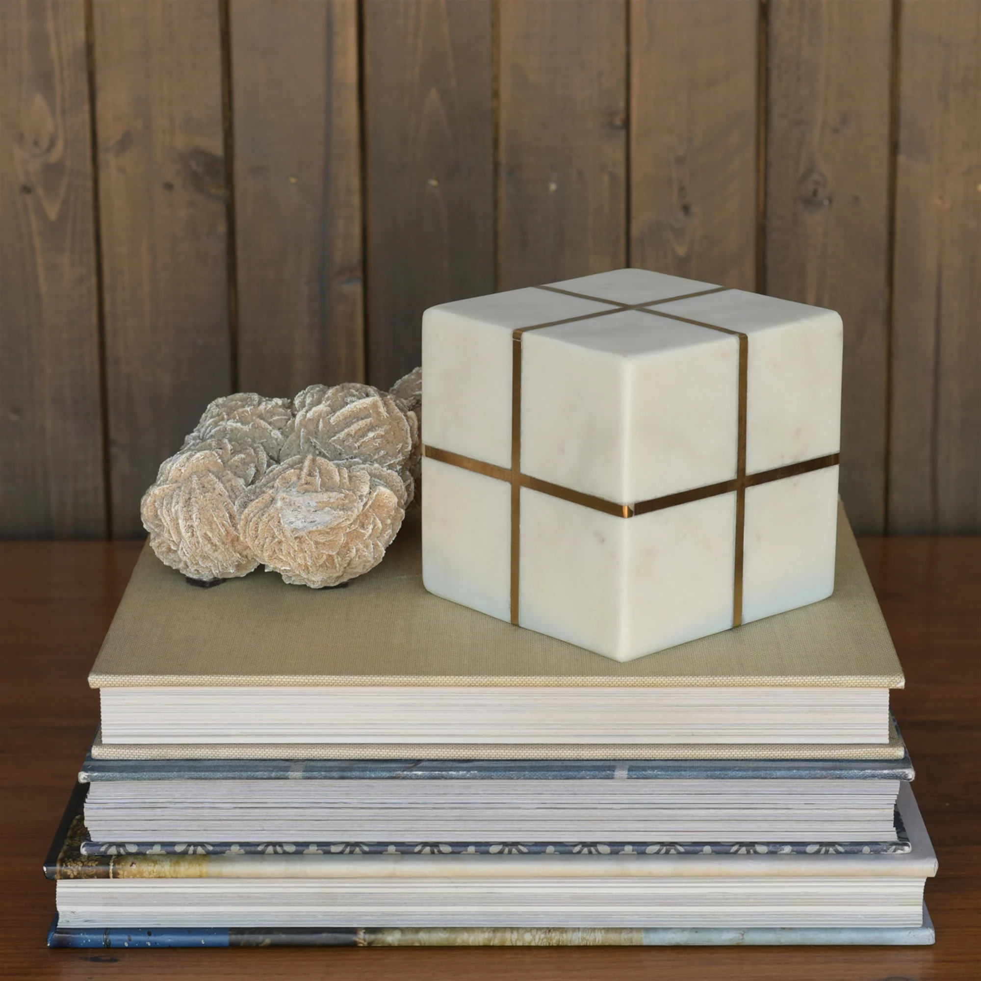 Aperture Cube, Brass & Marble Set Of 3 By HomArt - Image 5