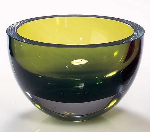 Aqua Blue Mouth Blown Polish Crystal Thick Walled Bowl By Homeroots - Image 8