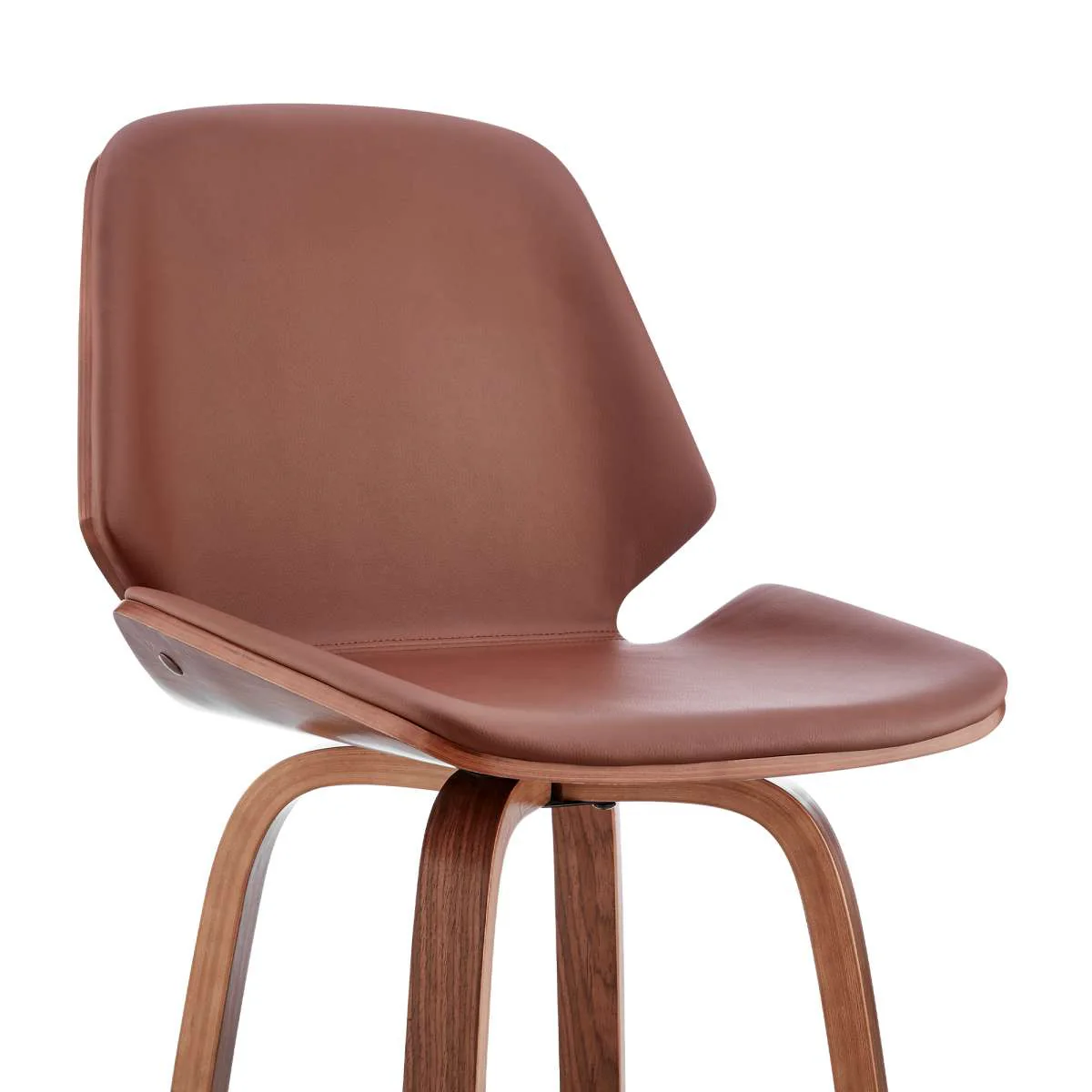Arabela 26" Gray Faux Leather and Black Wood Swivel Bar Stool By Armen Living - Image 12