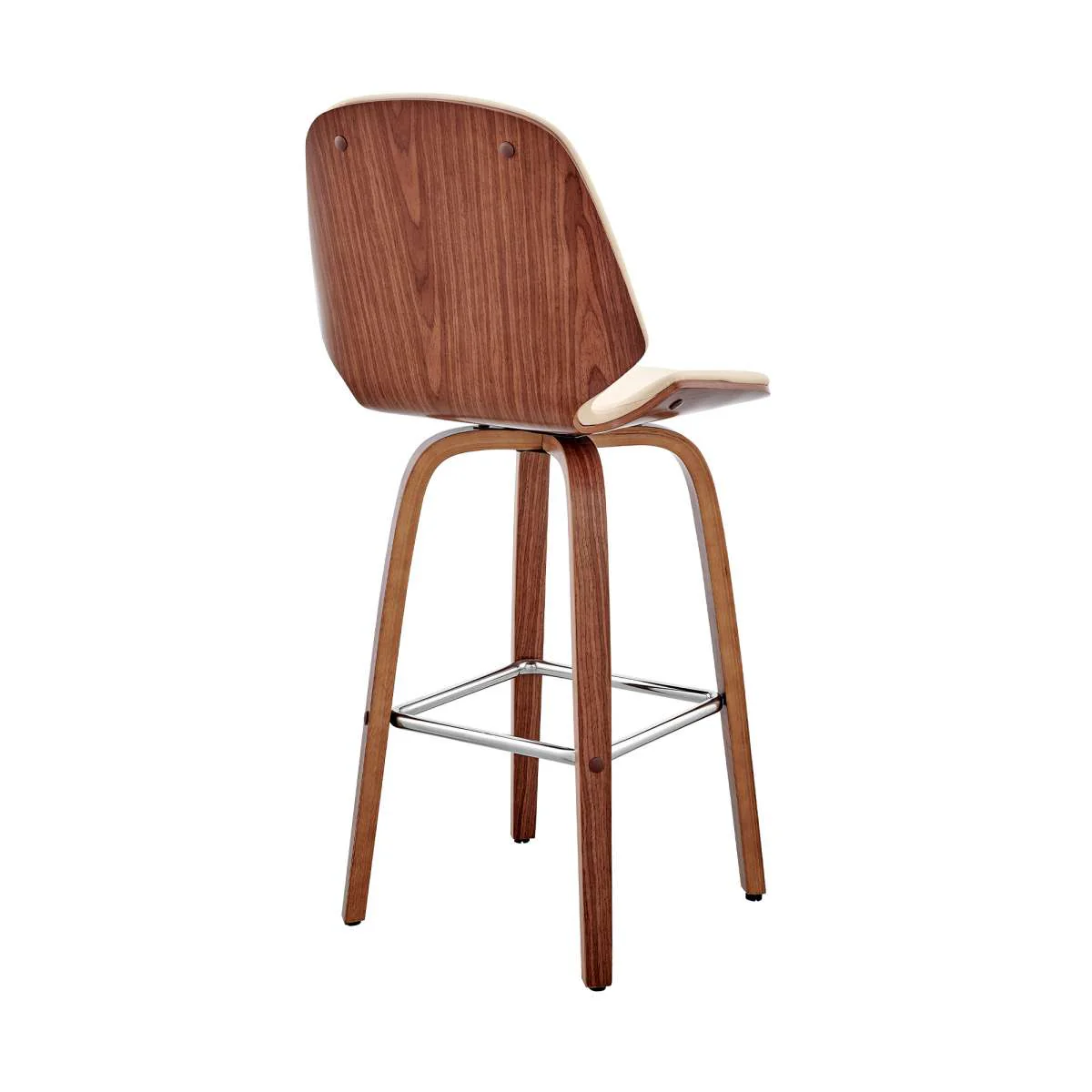 Arabela 26" Gray Faux Leather and Black Wood Swivel Bar Stool By Armen Living - Image 17