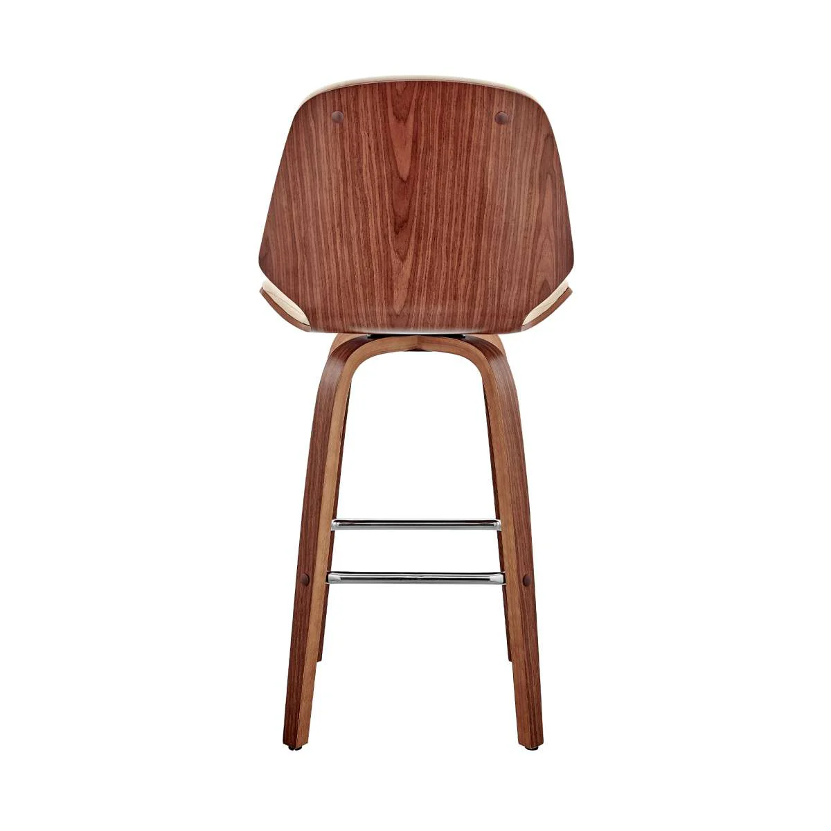 Arabela 26" Gray Faux Leather and Black Wood Swivel Bar Stool By Armen Living - Image 18