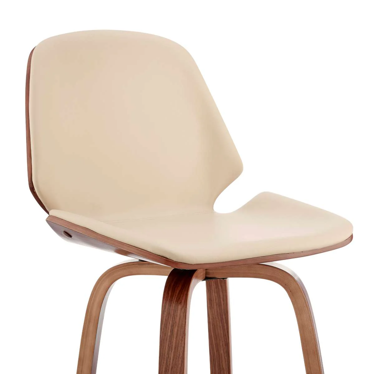 Arabela 26" Gray Faux Leather and Black Wood Swivel Bar Stool By Armen Living - Image 19