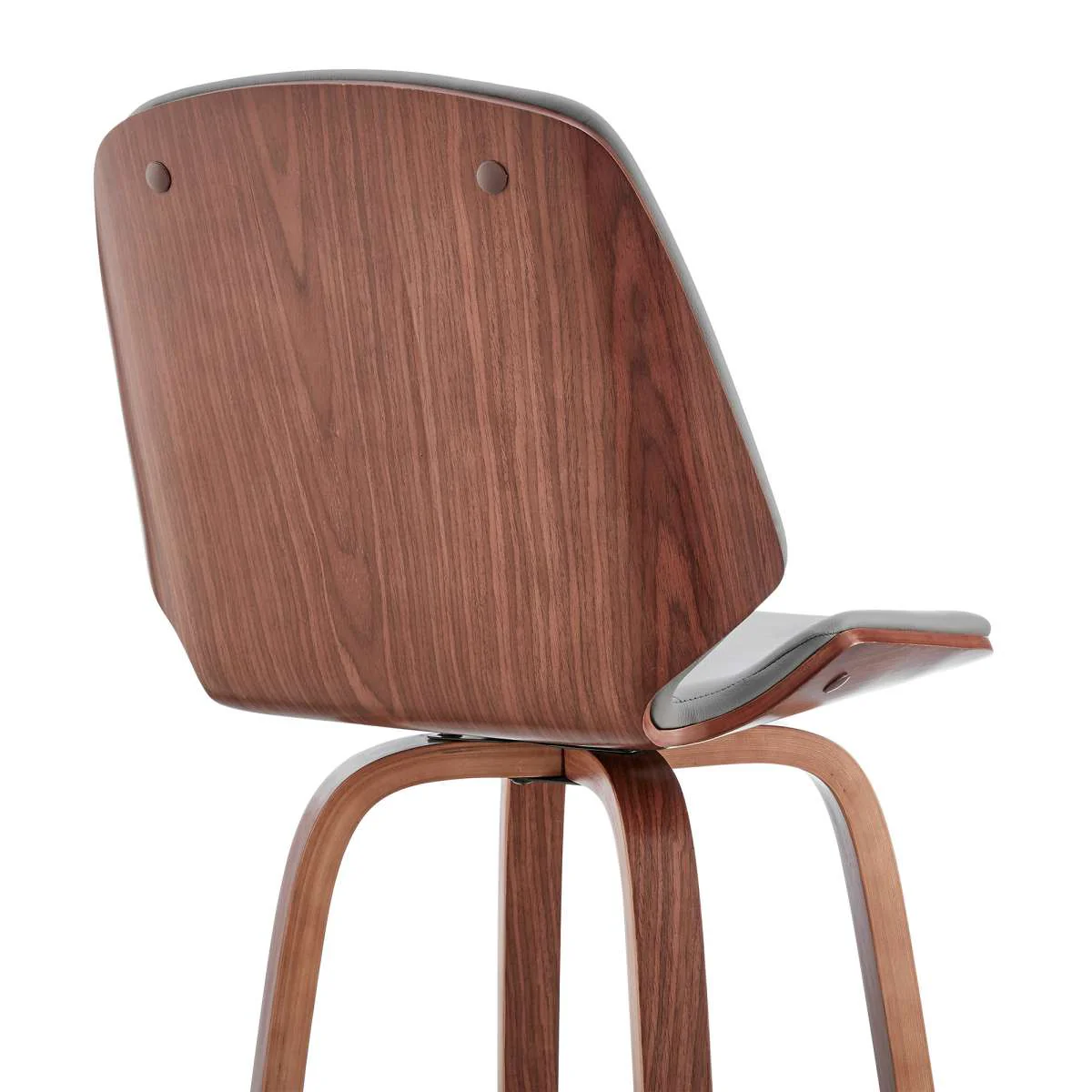 Arabela 26" Gray Faux Leather and Black Wood Swivel Bar Stool By Armen Living - Image 27