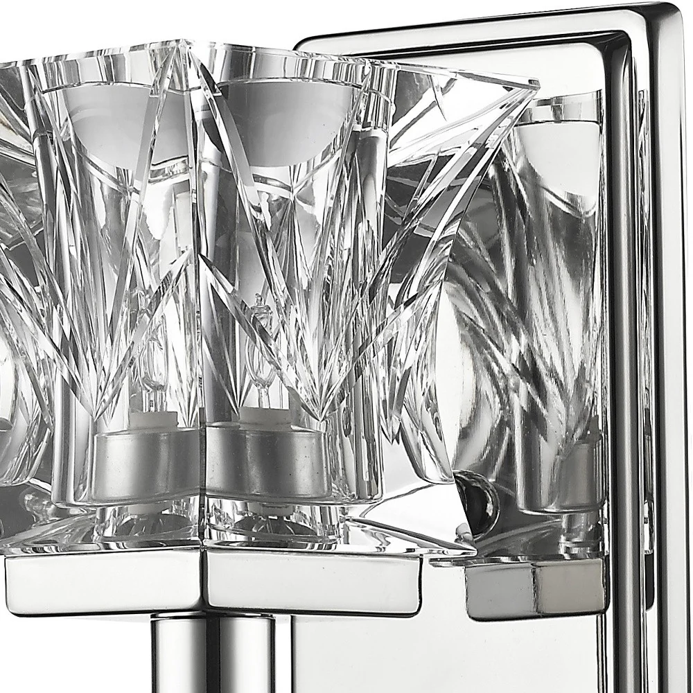 Arabella 1-Light Polished Nickel Sconce With Pressed Crystal Shade By Homeroots - Image 3