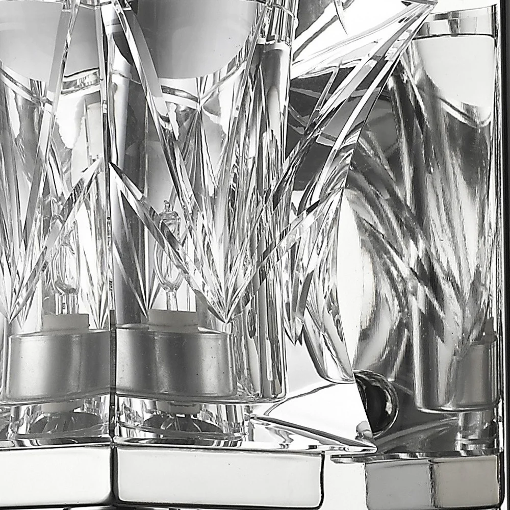 Arabella 1-Light Polished Nickel Sconce With Pressed Crystal Shade By Homeroots - Image 4