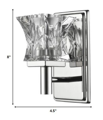 Arabella 1-Light Polished Nickel Sconce With Pressed Crystal Shade By Homeroots - Image 5