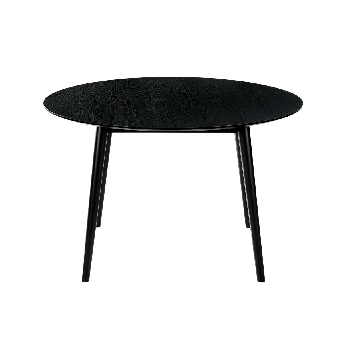 Arcadia and Juno 48" Round Charcoal and Black Wood 5 Piece Dining Set By Armen Living - Image 4