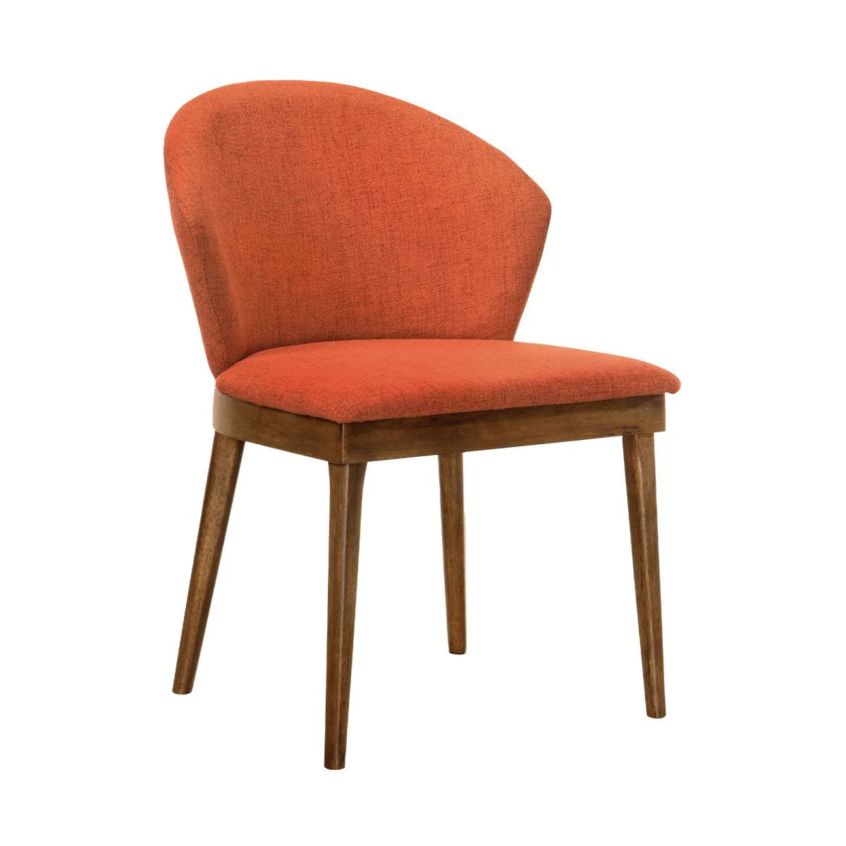 Arcadia and Juno 48" Round Orange and Walnut Wood 5 Piece Dining Set By Armen Living - Image 3