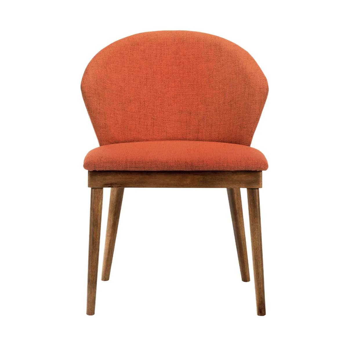Arcadia and Juno 48" Round Orange and Walnut Wood 5 Piece Dining Set By Armen Living - Image 4