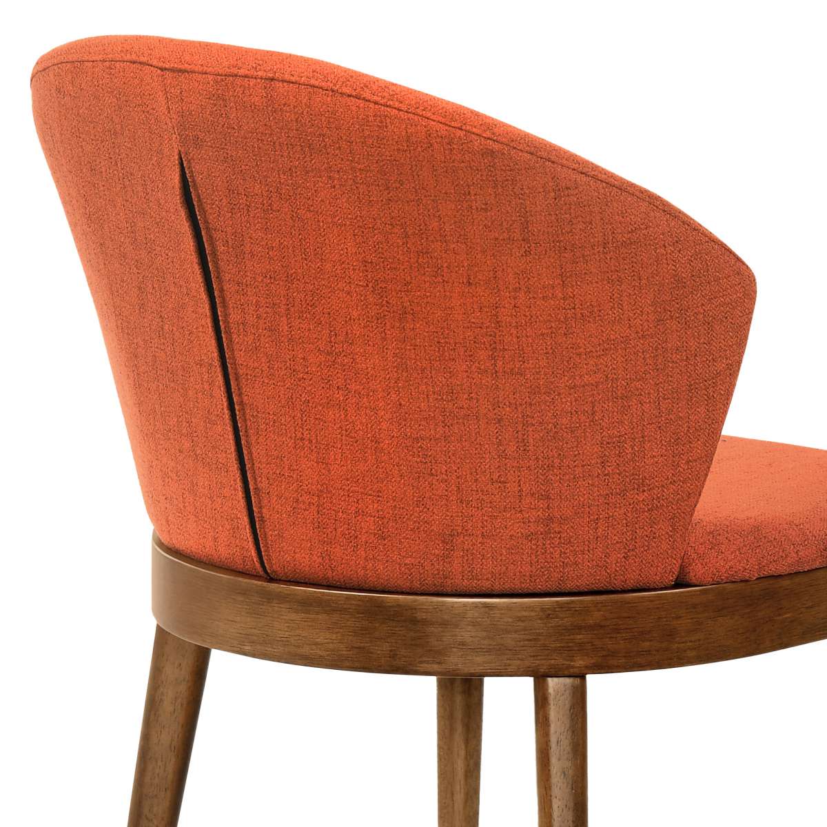 Arcadia and Juno 48" Round Orange and Walnut Wood 5 Piece Dining Set By Armen Living - Image 7