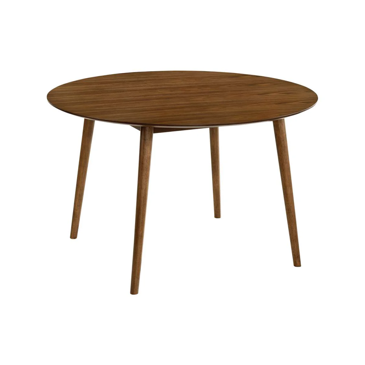 Arcadia and Renzo 48" Round Blue and Walnut Wood 5 Piece Dining Set By Armen Living - Image 3