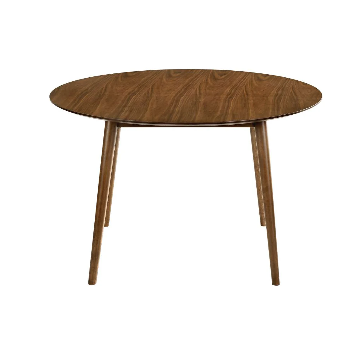 Arcadia and Renzo 48" Round Blue and Walnut Wood 5 Piece Dining Set By Armen Living - Image 4