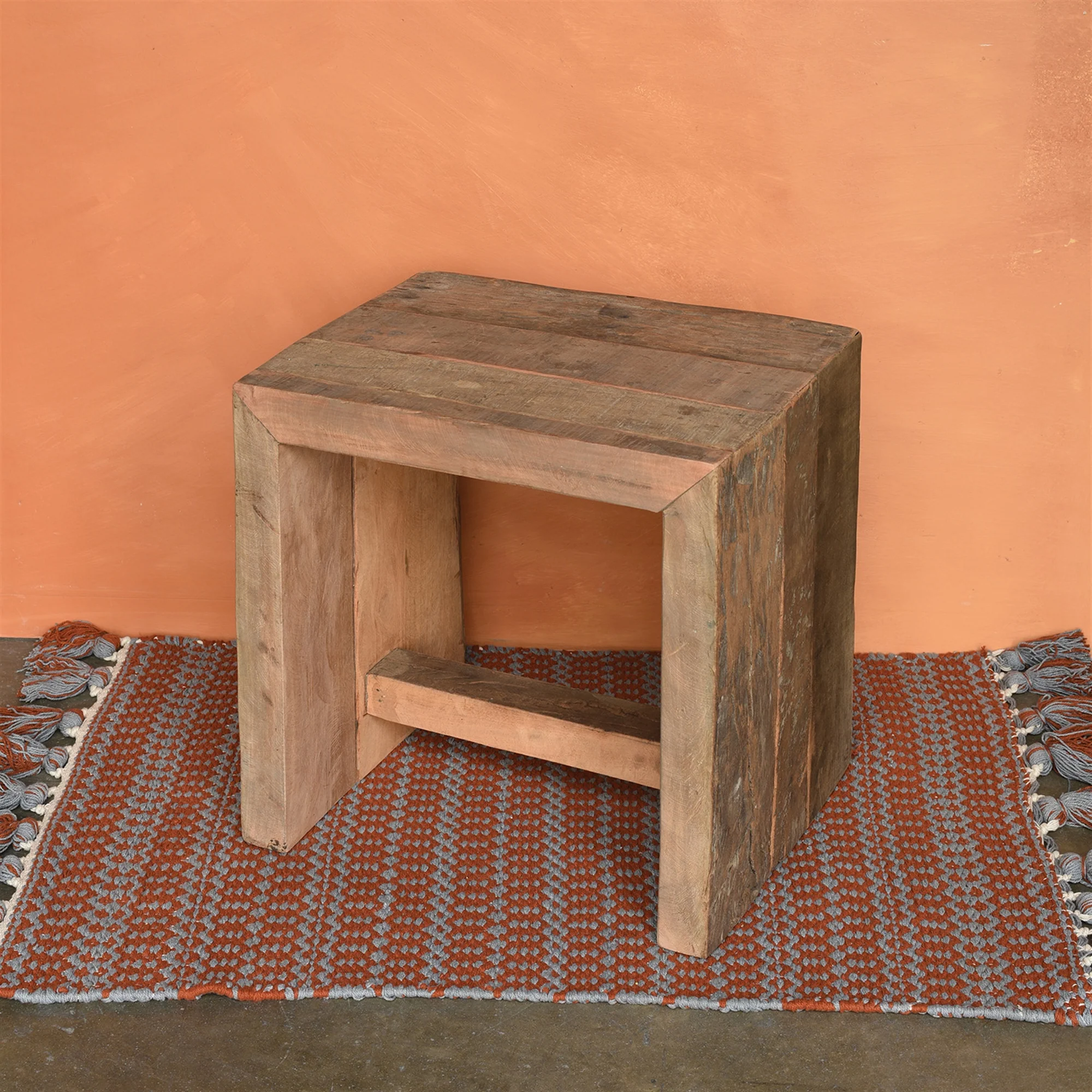 Arcadia Stool, Reclaimed Wood By HomArt - Image 3