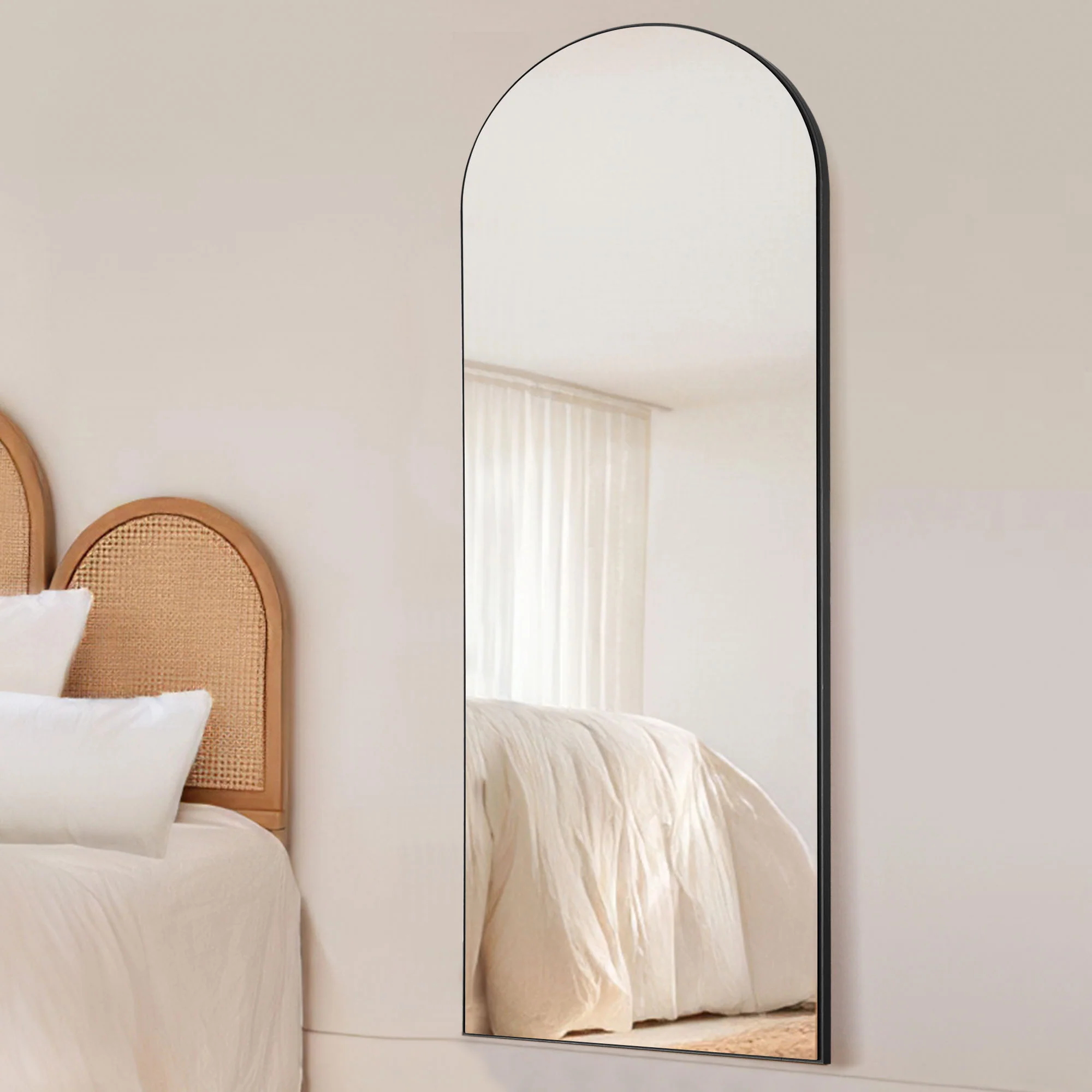 Arched Gold Standing Mirror By Homeroots - Image 6