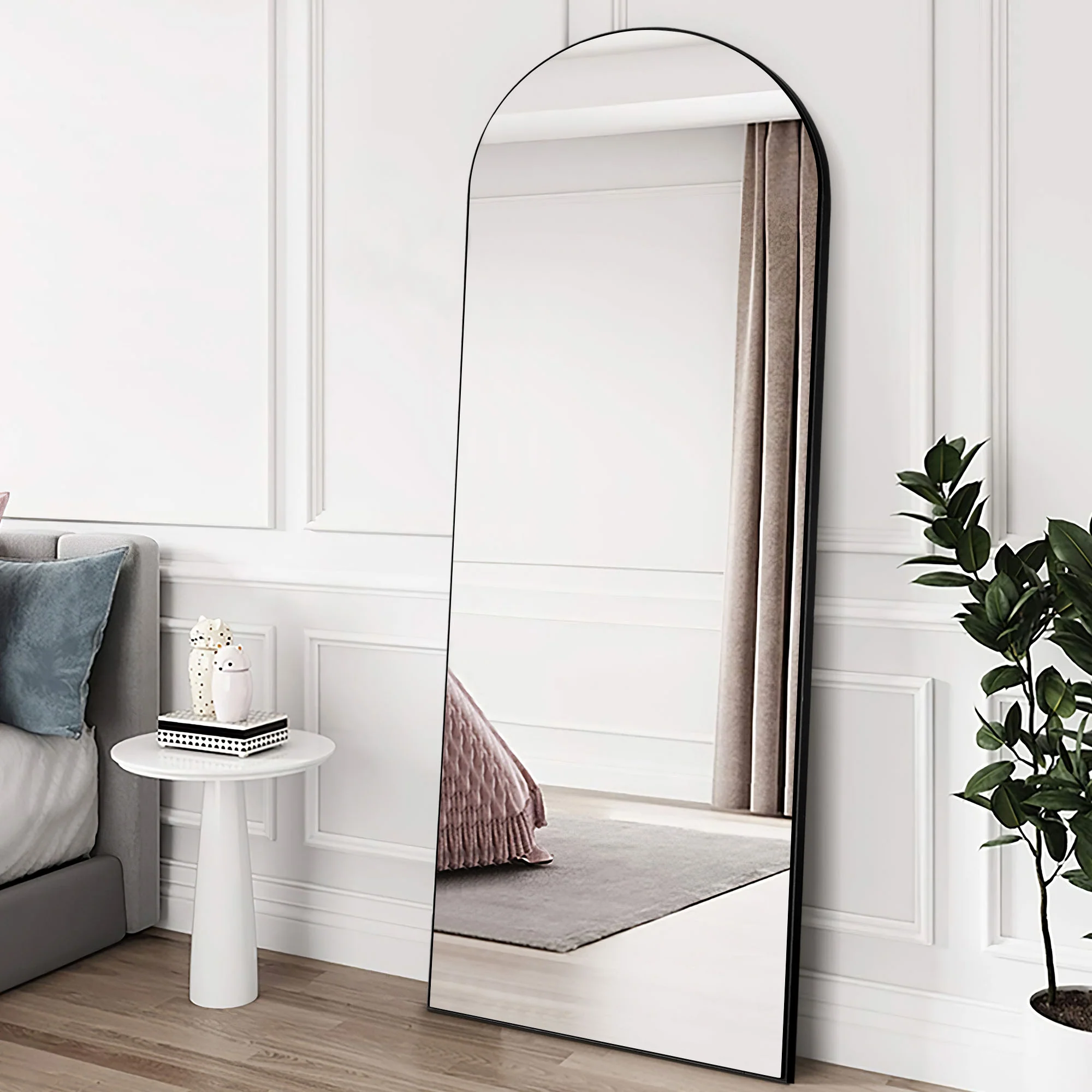Arched Gold Standing Mirror By Homeroots - Image 8