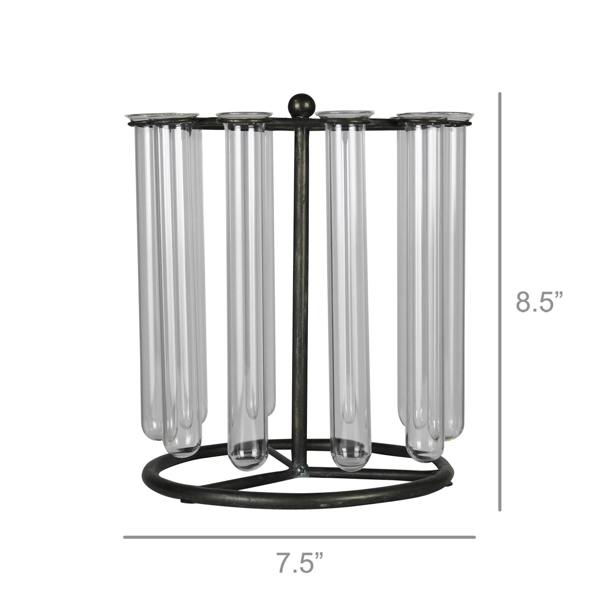Archer Tube Floral Display, Glass & Metal By HomArt - Image 3