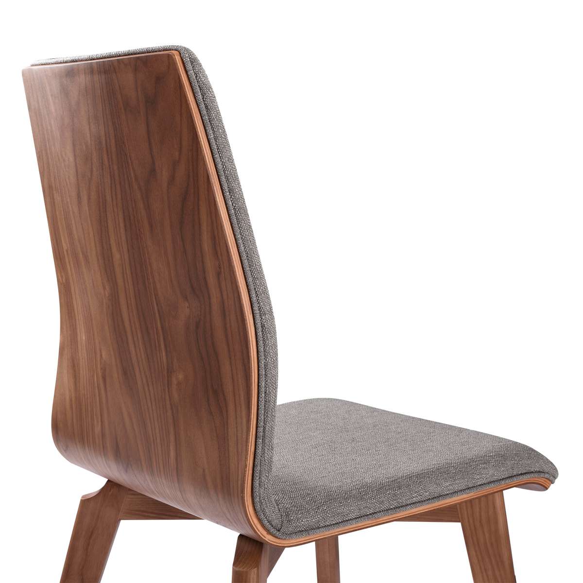 Archie Mid-Century Dining Chair in Walnut Finish and Gray Fabric - Set of 2 By Armen Living - Image 4