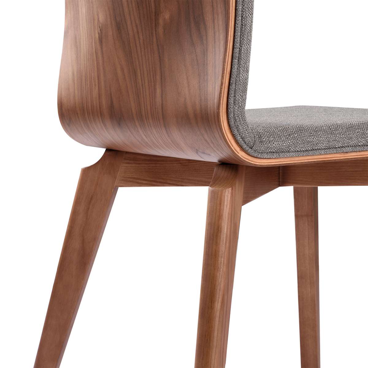 Archie Mid-Century Dining Chair in Walnut Finish and Gray Fabric - Set of 2 By Armen Living - Image 5