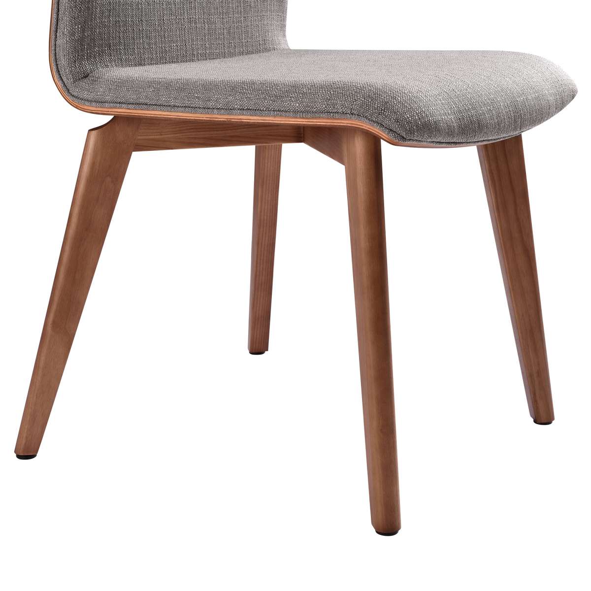 Archie Mid-Century Dining Chair in Walnut Finish and Gray Fabric - Set of 2 By Armen Living - Image 6