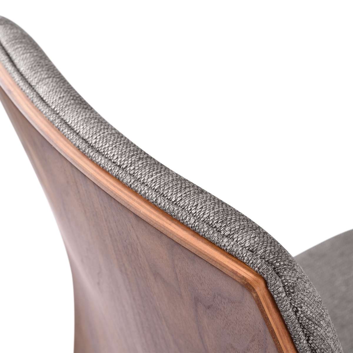 Archie Mid-Century Dining Chair in Walnut Finish and Gray Fabric - Set of 2 By Armen Living - Image 7