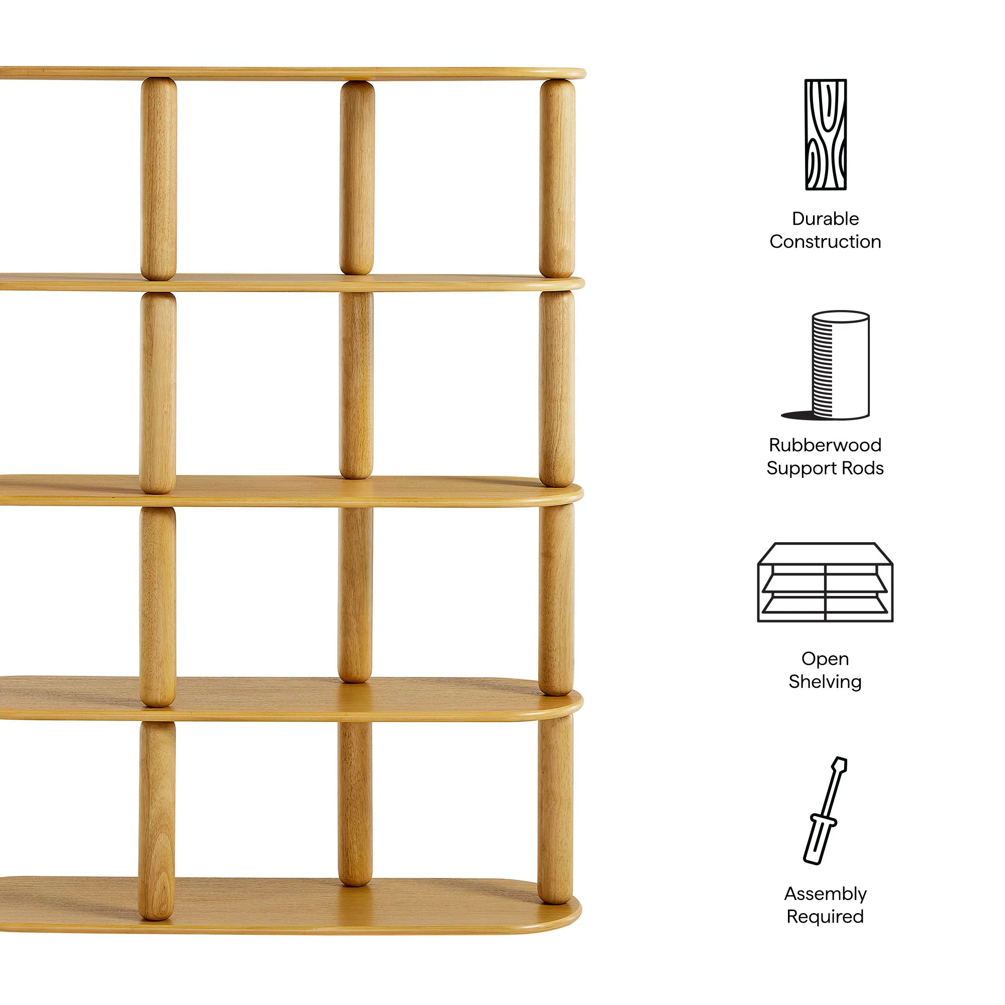 Arcus 4-Tier Oval Wood Bookshelf by Modway - Image 7