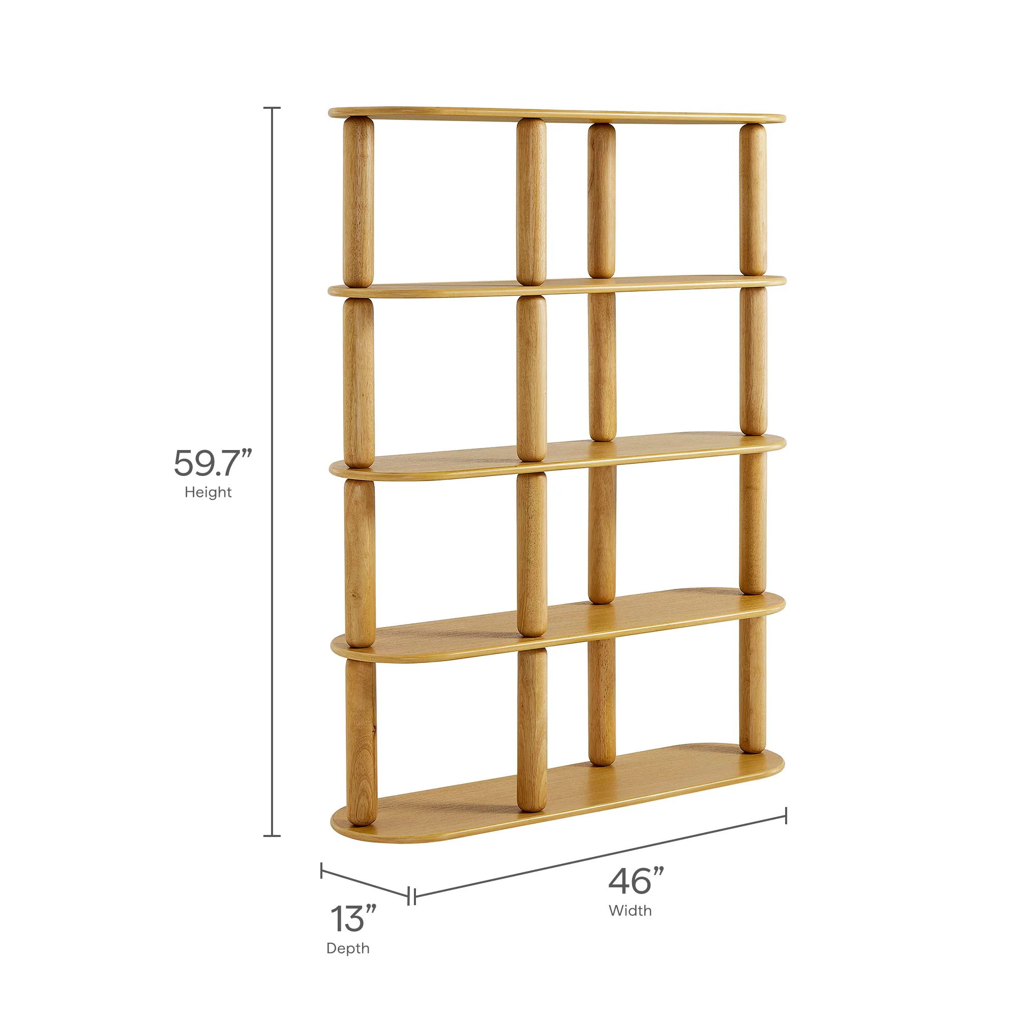 Arcus 4-Tier Oval Wood Bookshelf by Modway - Image 8