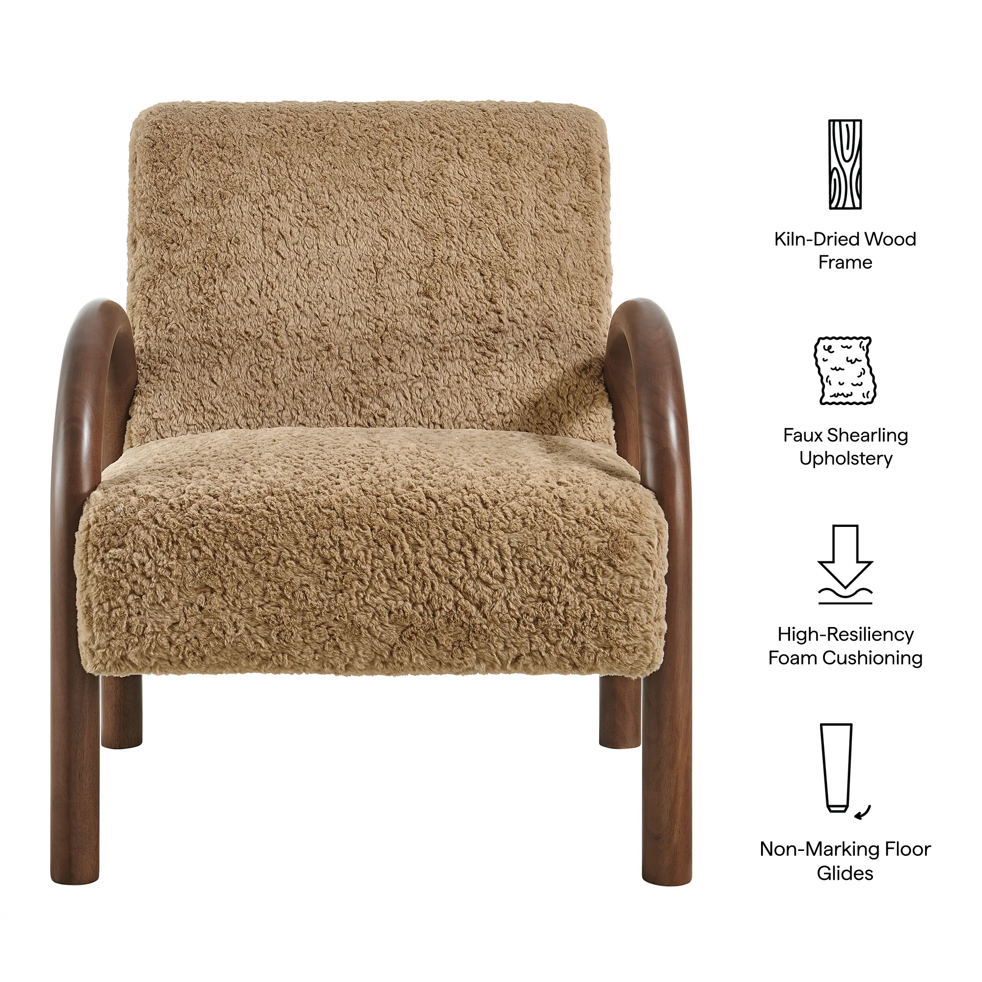 Arden Faux Shearling Accent Armchair by Modway - Image 17