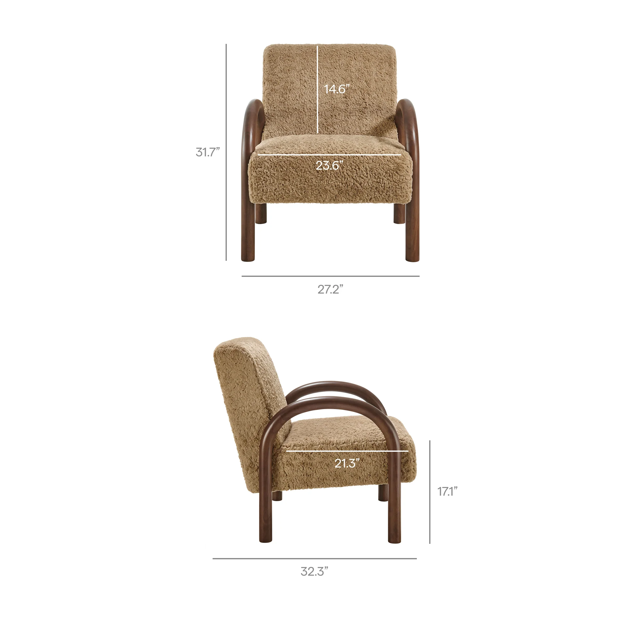 Arden Faux Shearling Accent Armchair by Modway - Image 18