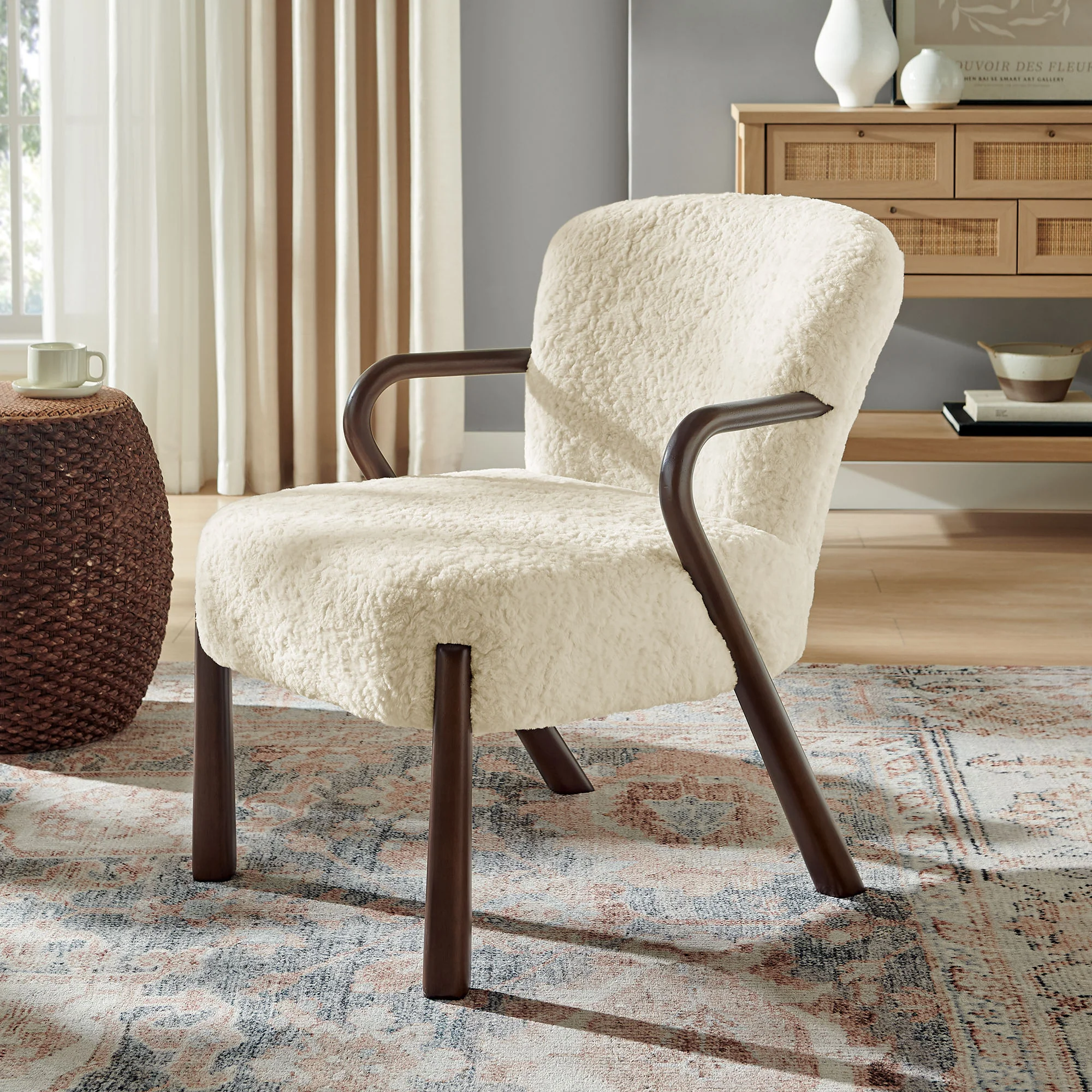 Arden Faux Shearling Accent Armchair by Modway - Image 7
