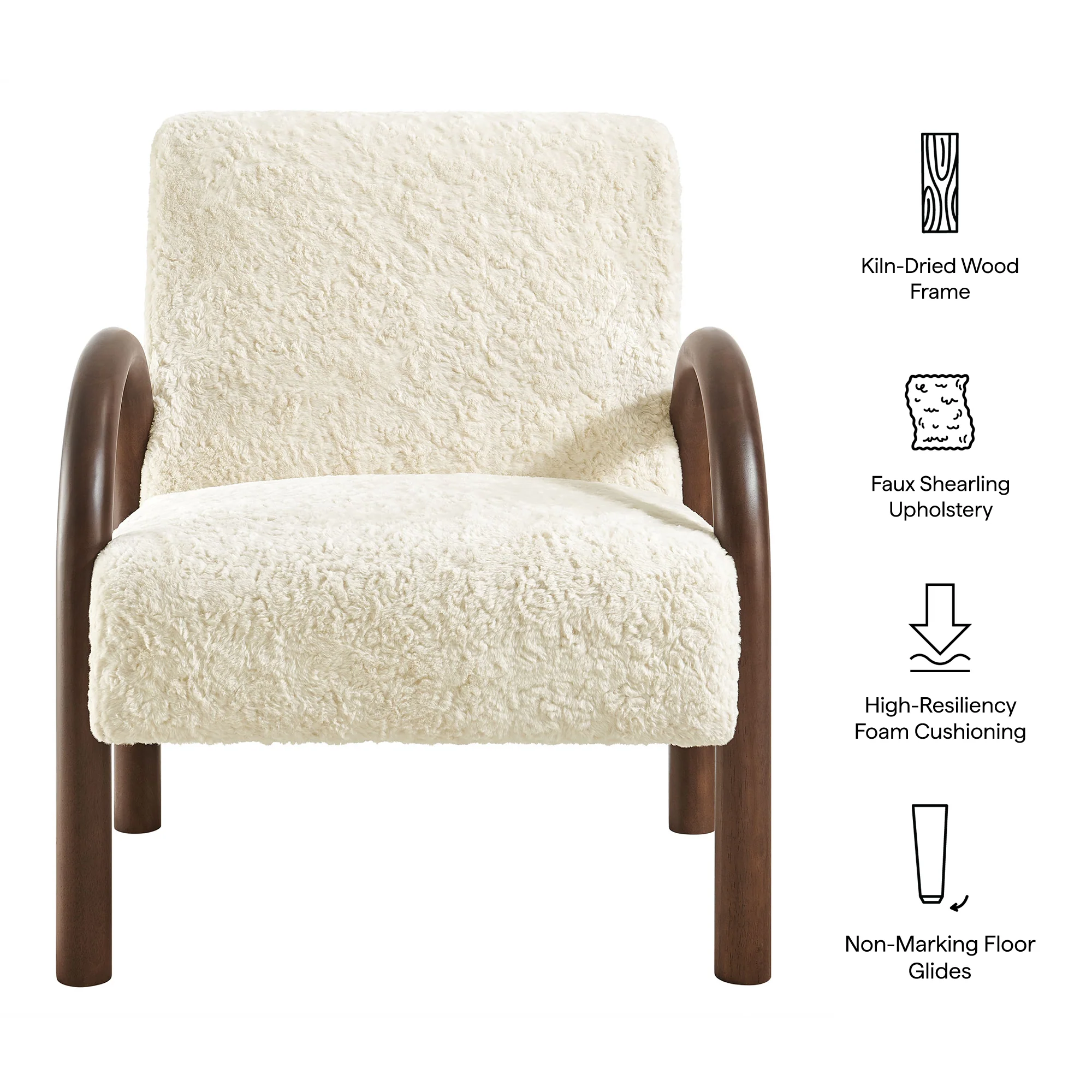 Arden Faux Shearling Accent Armchair by Modway - Image 8
