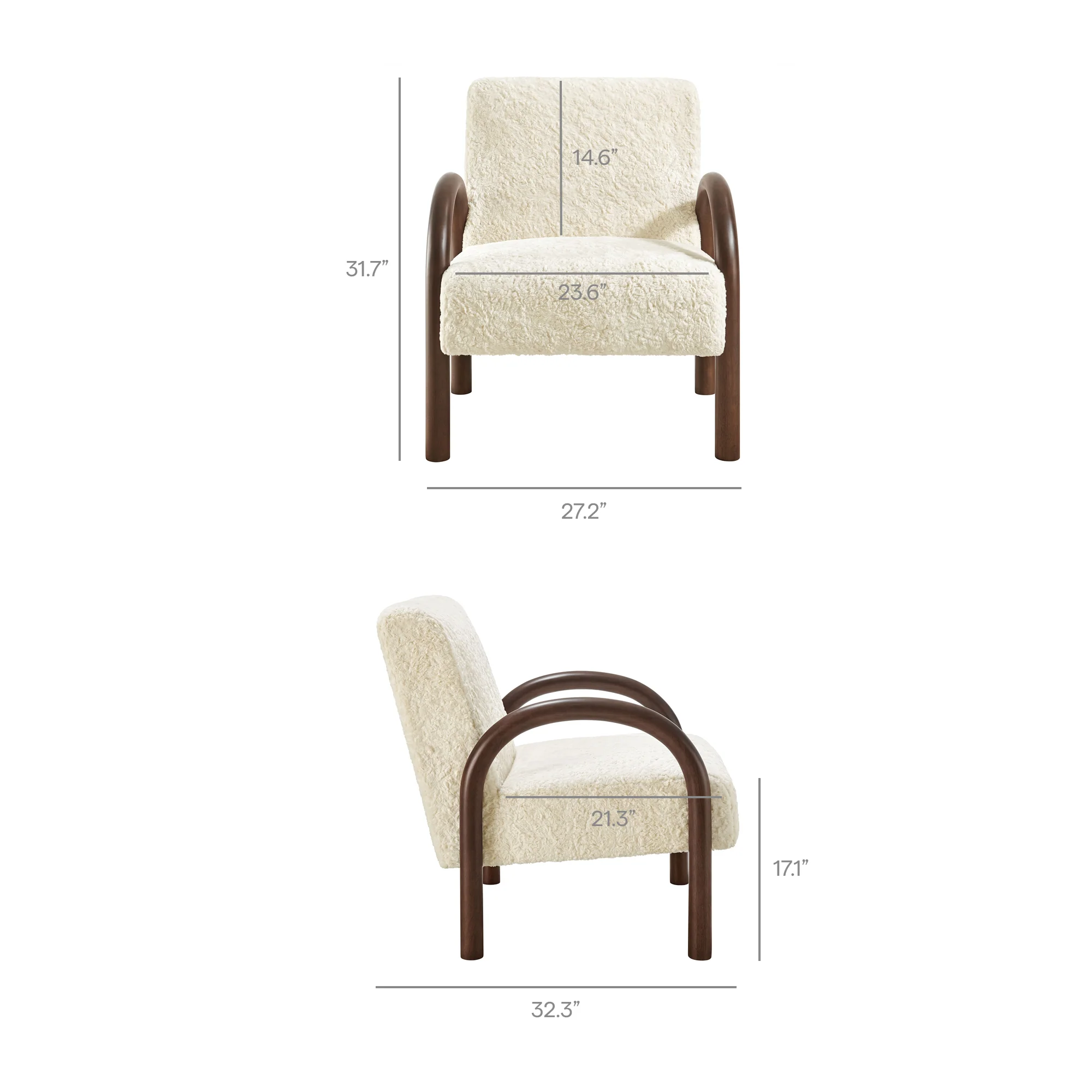 Arden Faux Shearling Accent Armchair by Modway - Image 9