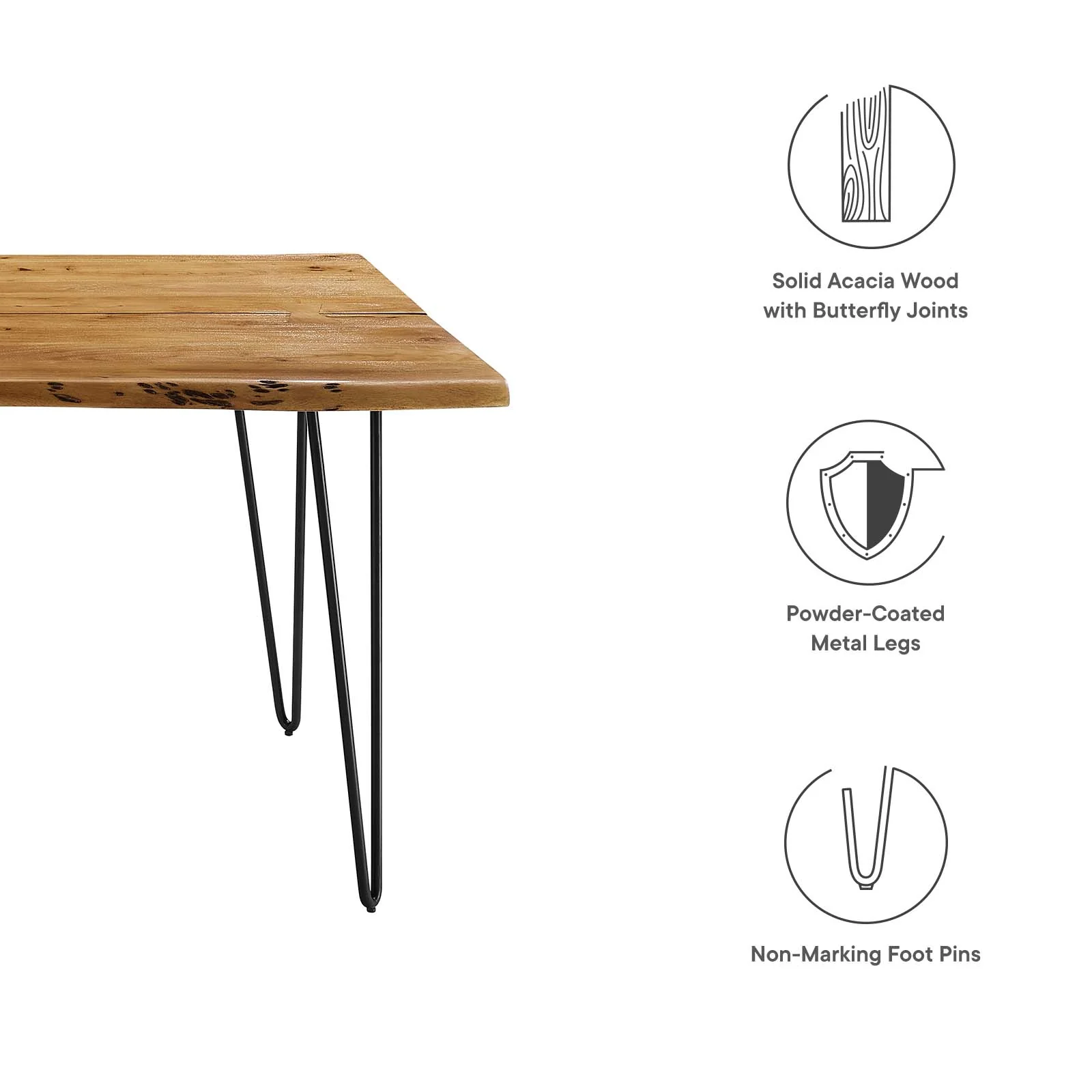 Ardor 74" Live Edge Acacia Wood Dining Table By Modway - EEI-6070 - Image 31