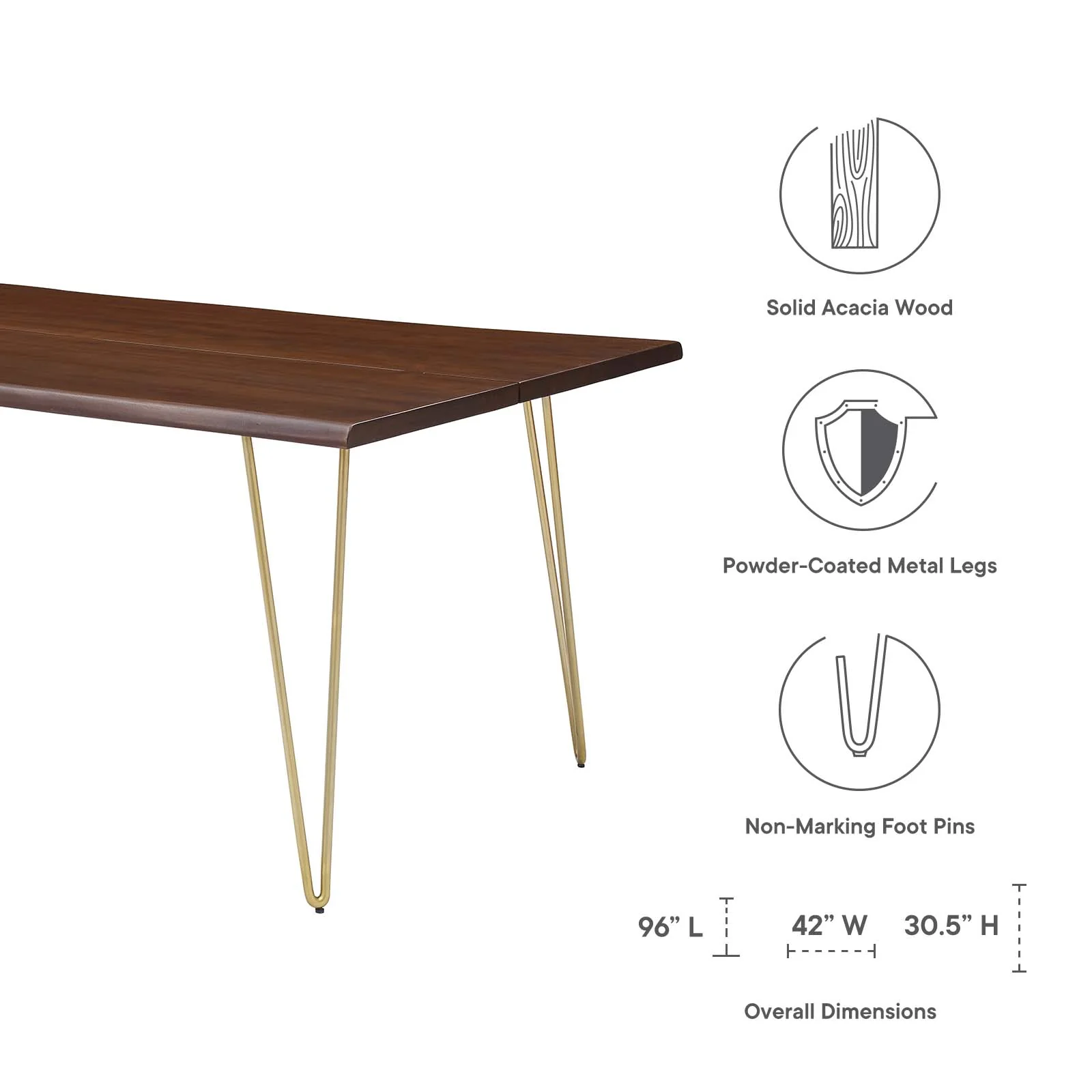 Ardor 96" Live Edge Acacia Wood Dining Table By Modway - EEI-6072 - Image 18