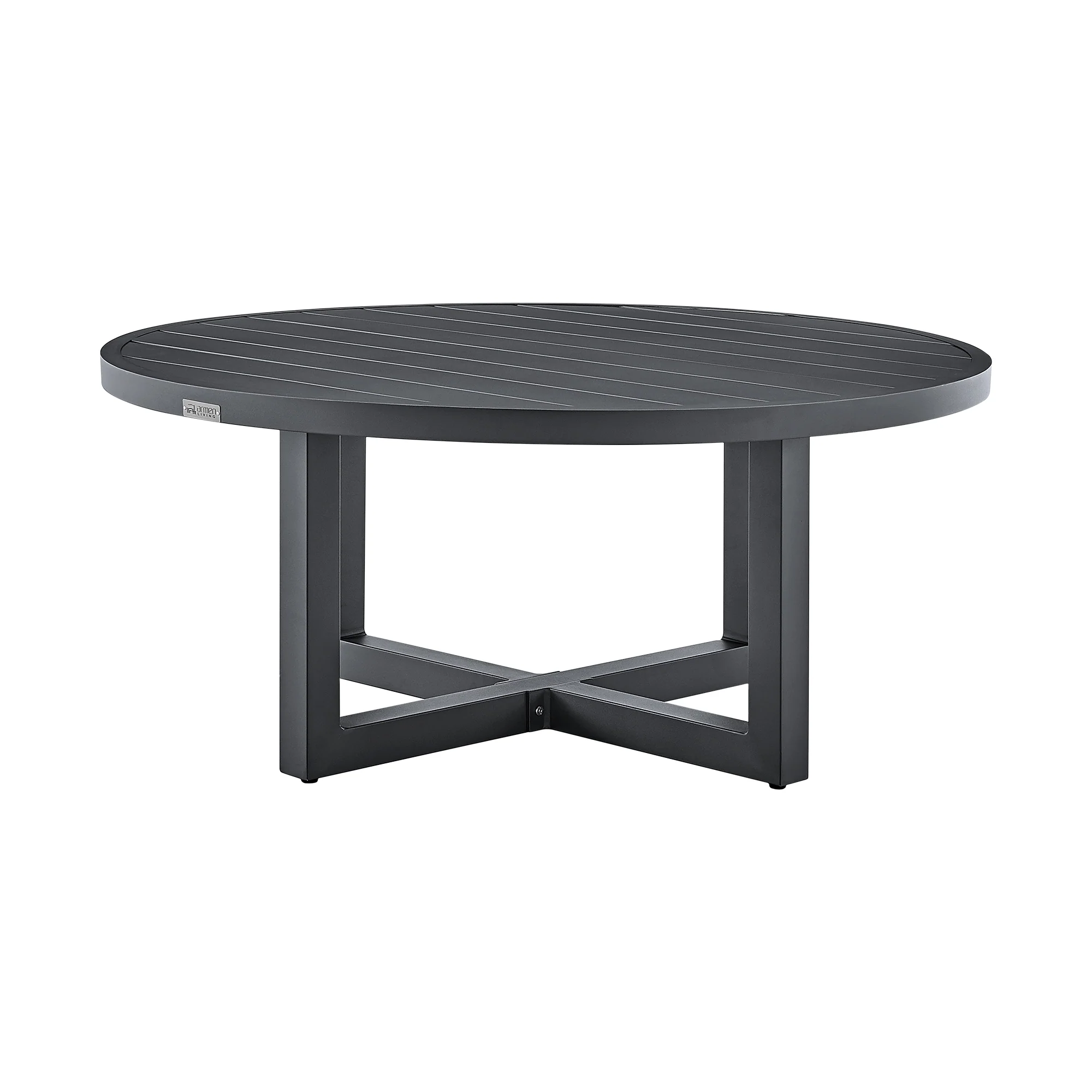 Argiope 3 Piece Patio Outdoor Swivel Seating Set in Dark Grey Aluminum with Grey Cushions By Armen Living - Image 7