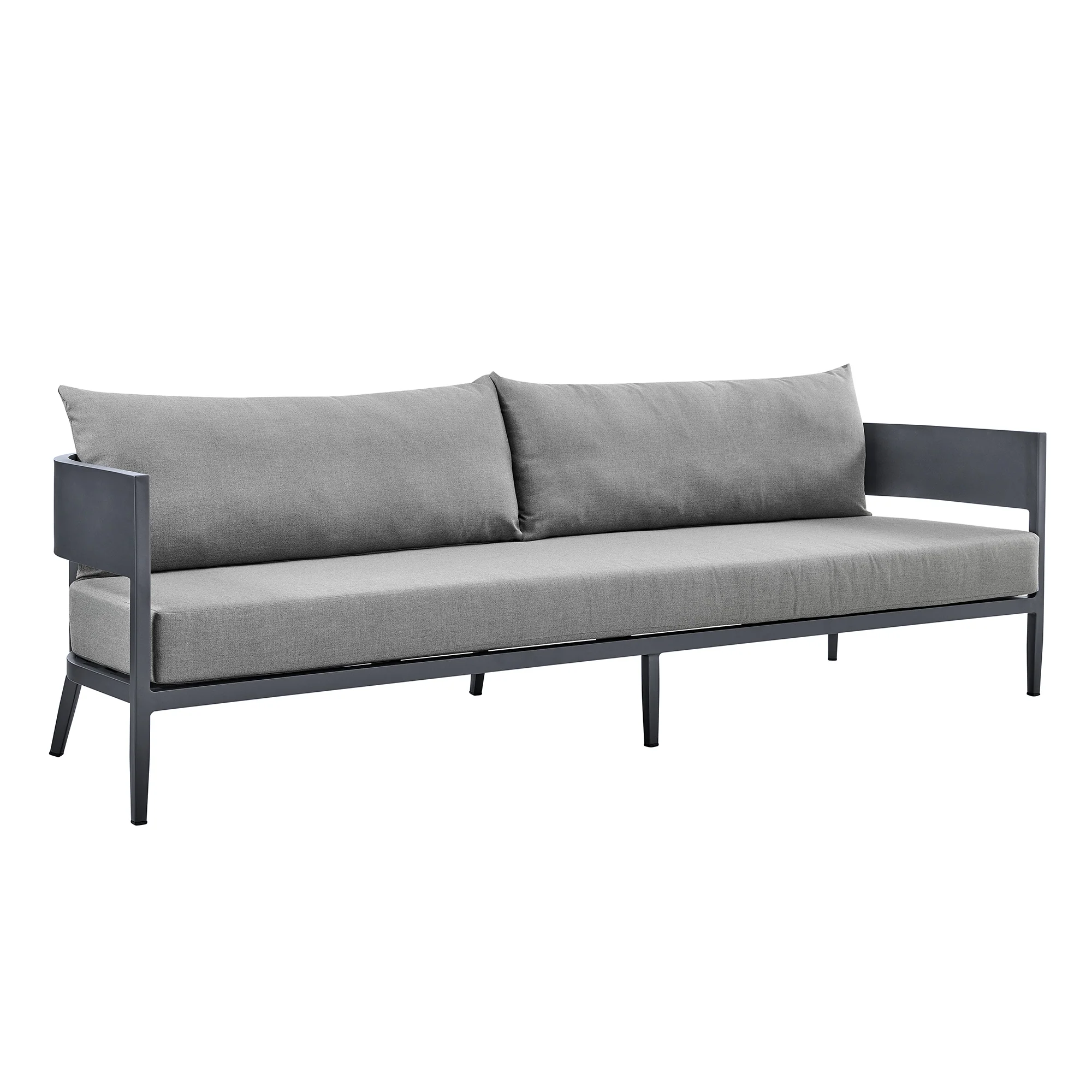 Argiope 4 Piece Outdoor Dark Gray Aluminum & Fabric Outdoor Conversation Set By Armen Living - Image 3