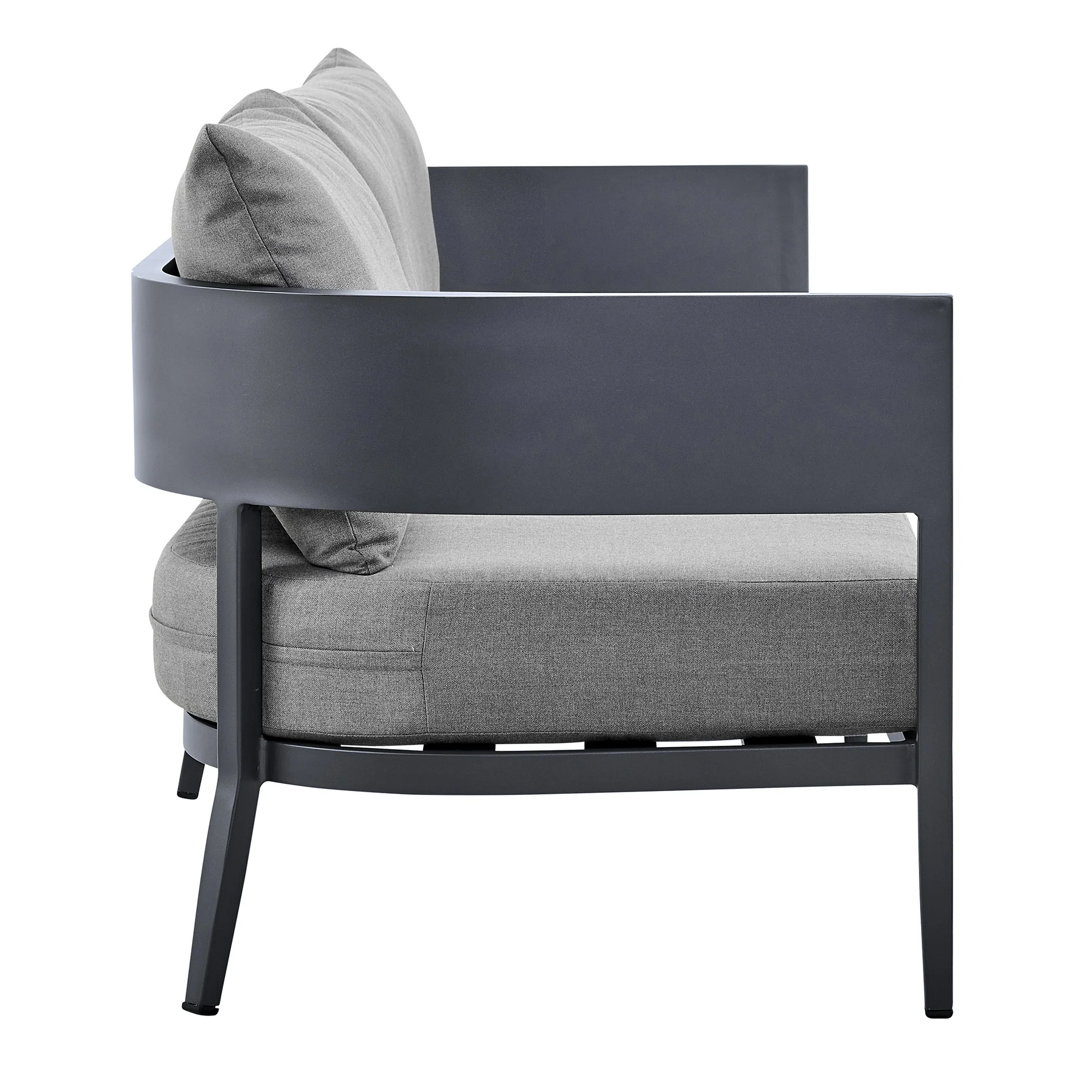 Argiope 4 Piece Outdoor Dark Gray Aluminum & Fabric Outdoor Conversation Set By Armen Living - Image 4