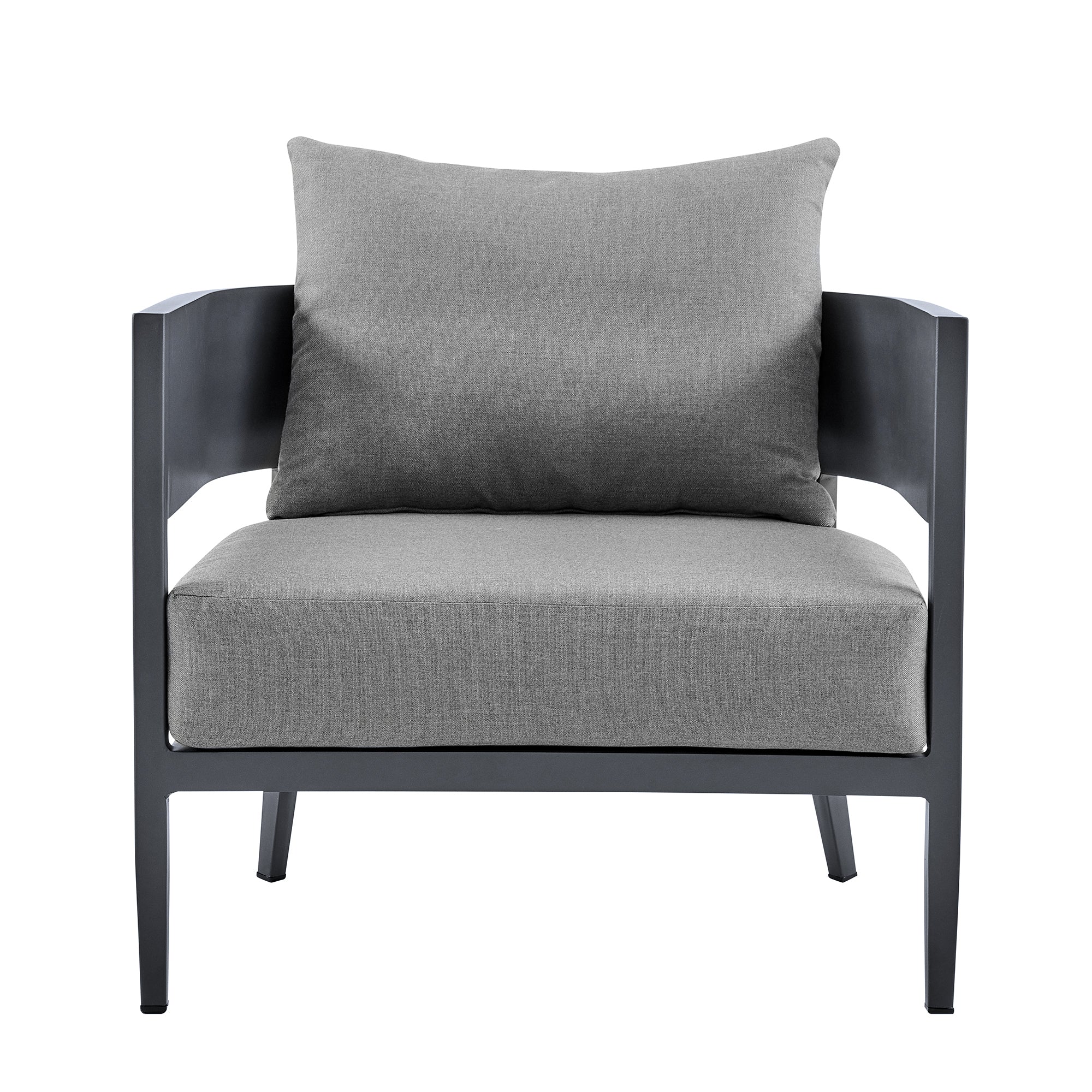 Argiope 4 Piece Outdoor Dark Gray Aluminum & Fabric Outdoor Conversation Set By Armen Living - Image 6