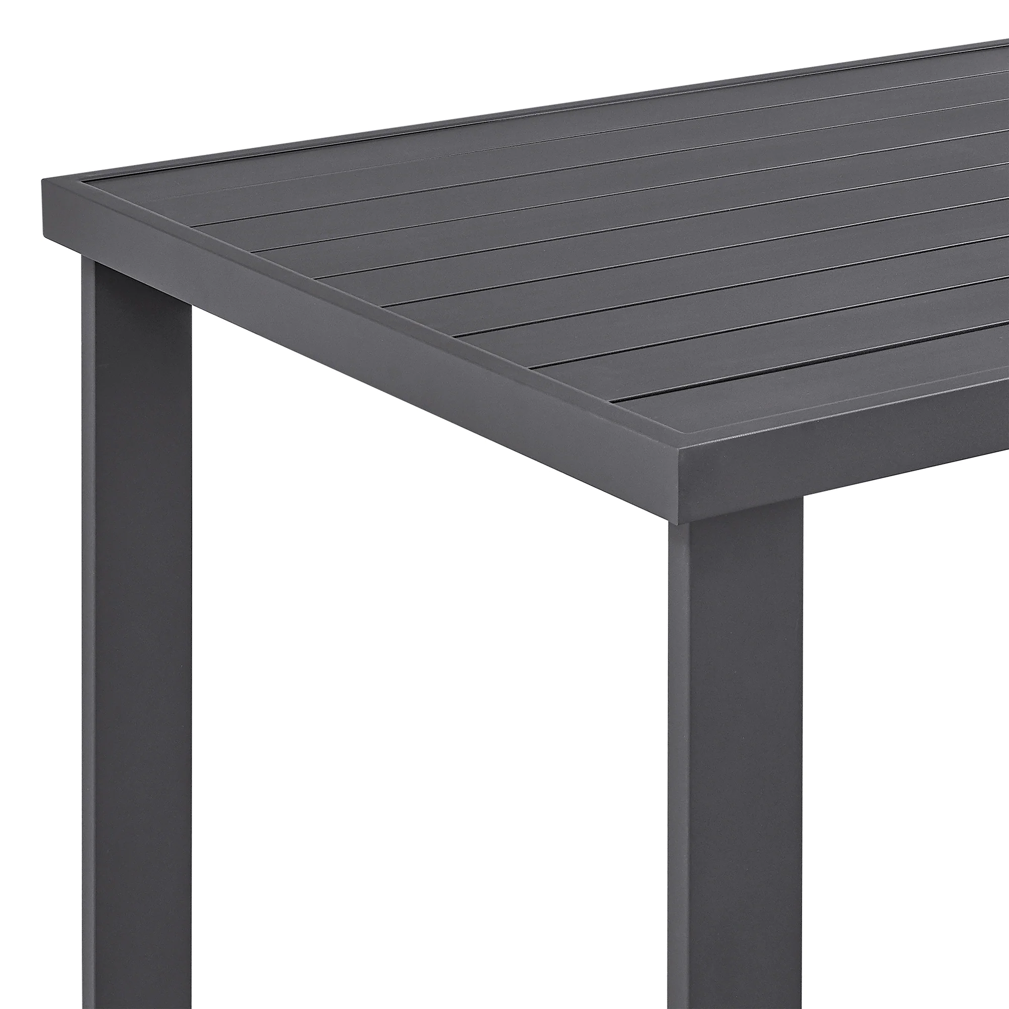 Argiope Outdoor Patio 5-Piece Bar Table Set in Aluminum with Grey Cushions By Armen Living - Image 10