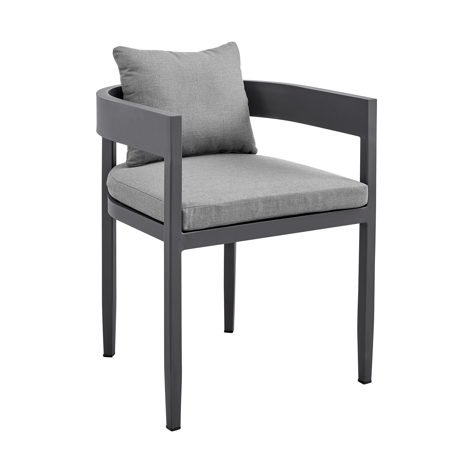 Argiope Outdoor Patio 5-Piece Dining Table Set in Aluminum with Grey Cushions By Armen Living - Image 3