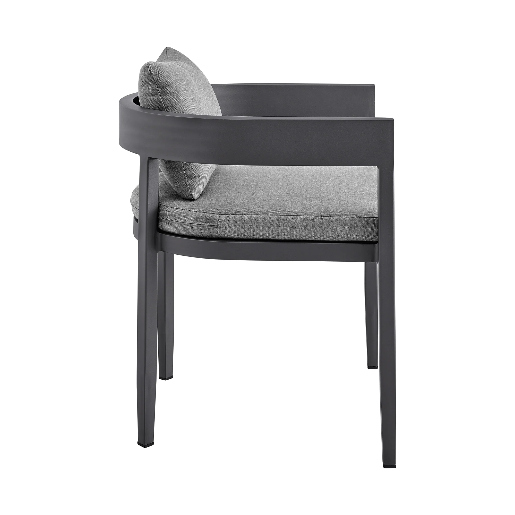 Argiope Outdoor Patio 5-Piece Dining Table Set in Aluminum with Grey Cushions By Armen Living - Image 4