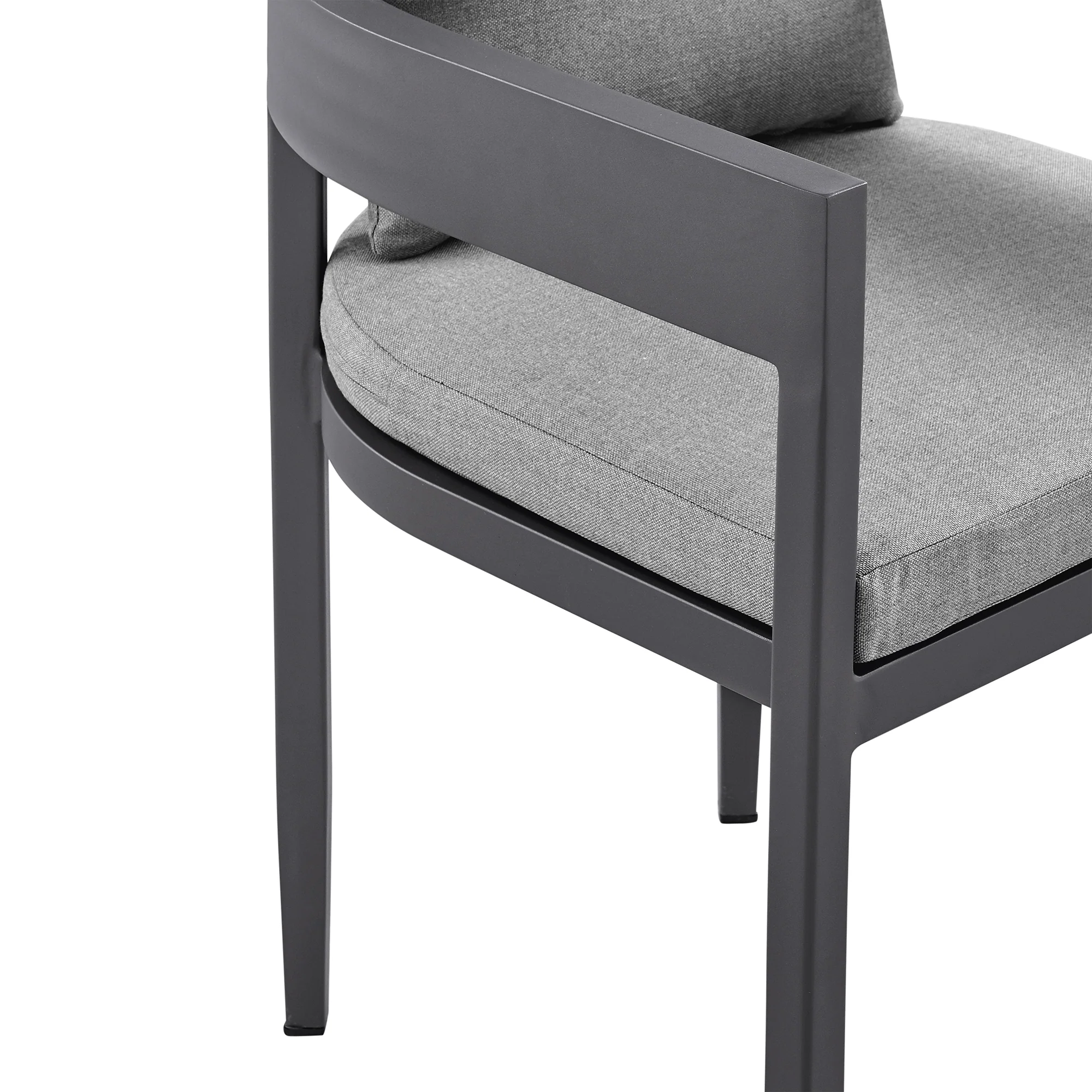 Argiope Outdoor Patio 5-Piece Dining Table Set in Aluminum with Grey Cushions By Armen Living - Image 7