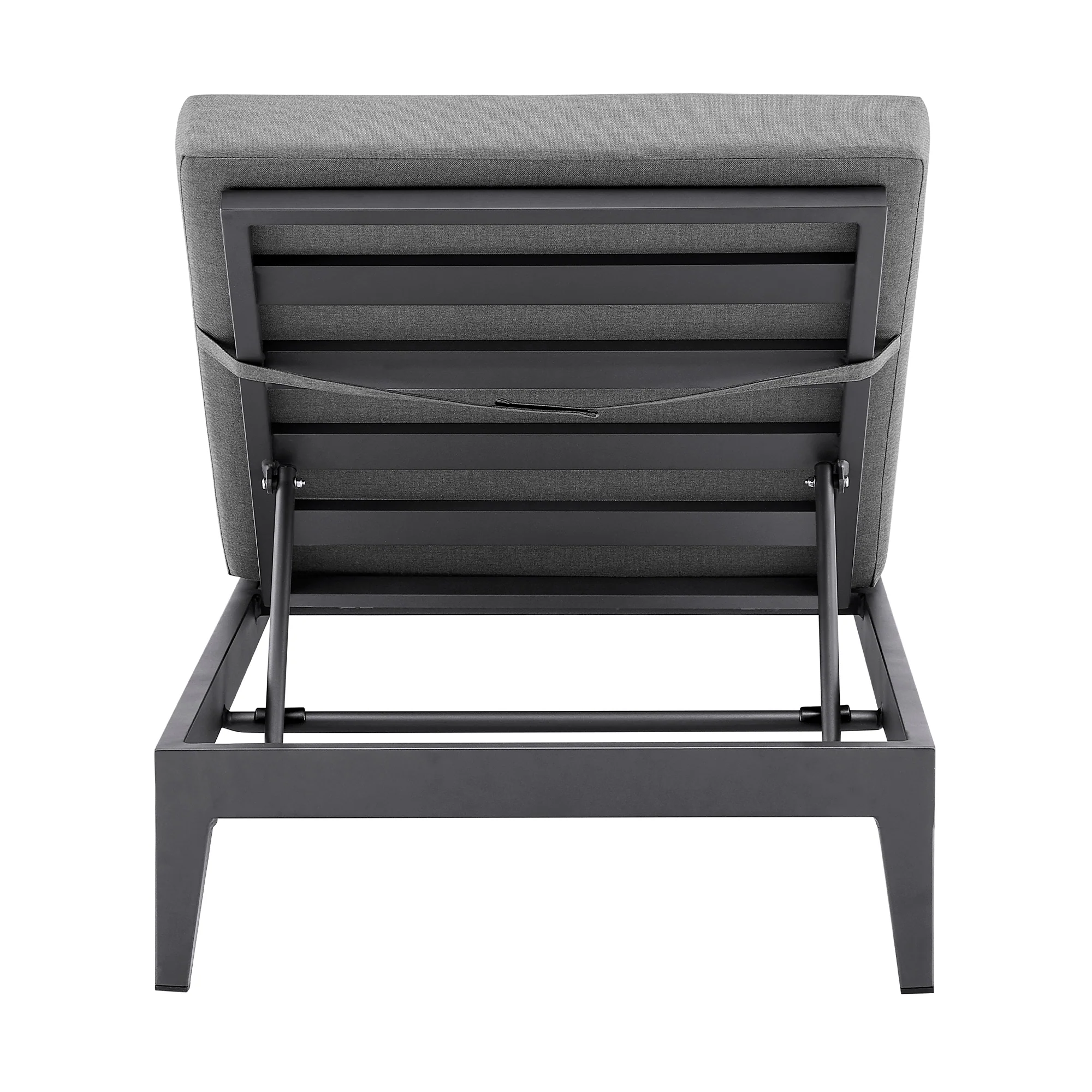Argiope Outdoor Patio Adjustable Chaise Lounge Chair in Aluminum with Grey Cushions By Armen Living - Image 6