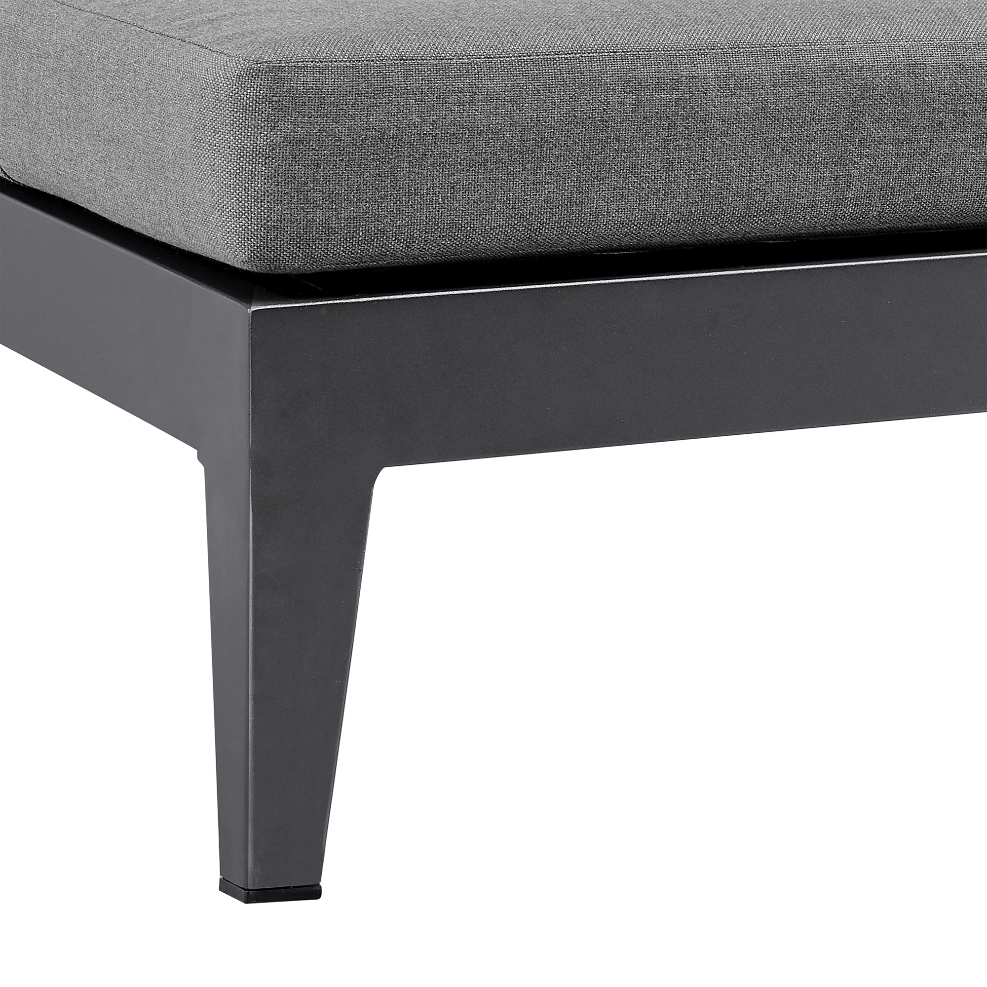 Argiope Outdoor Patio Adjustable Chaise Lounge Chair in Aluminum with Grey Cushions By Armen Living - Image 8