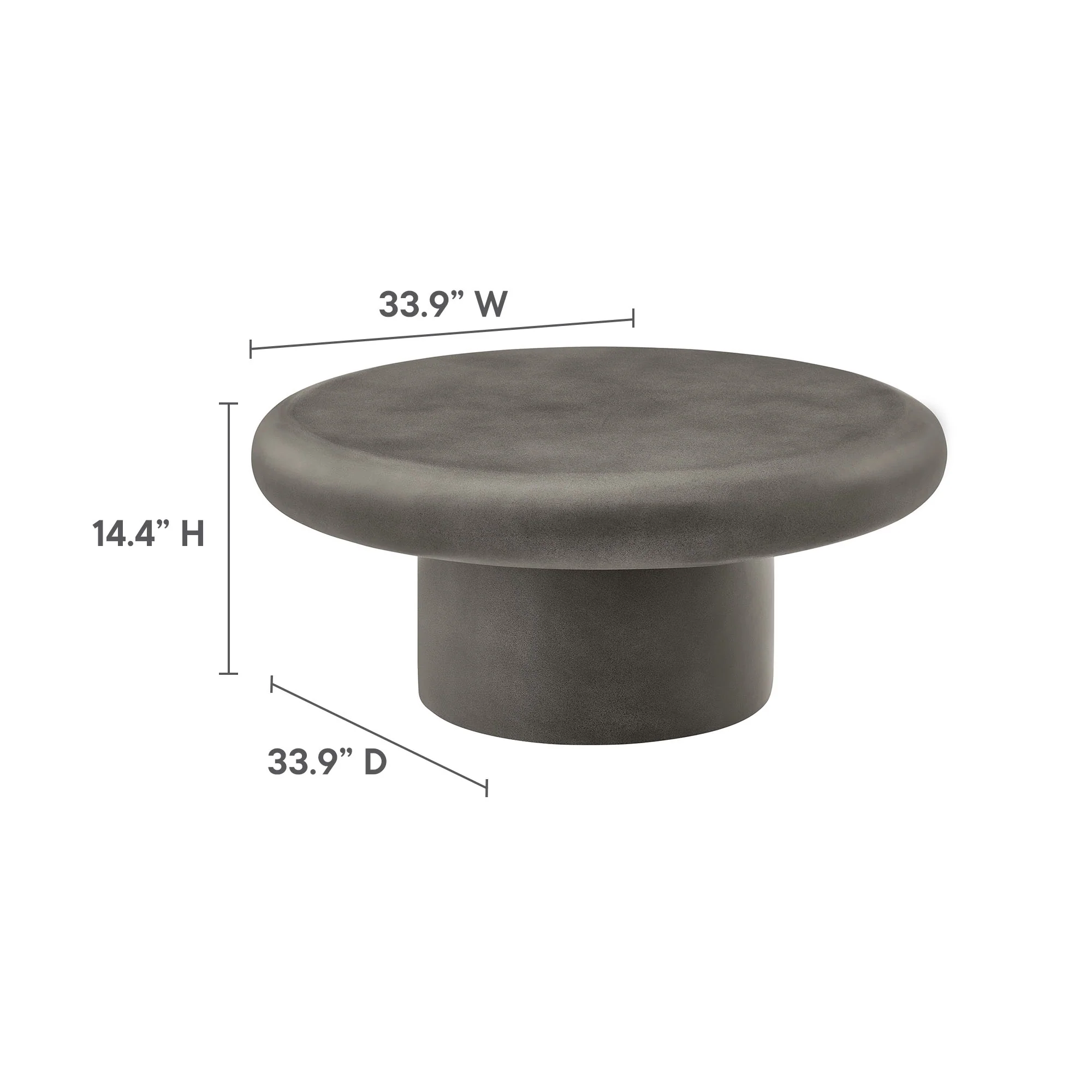 Argos Indoor - Outdoor Patio Concrete Round Coffee Table by Modway - Image 9